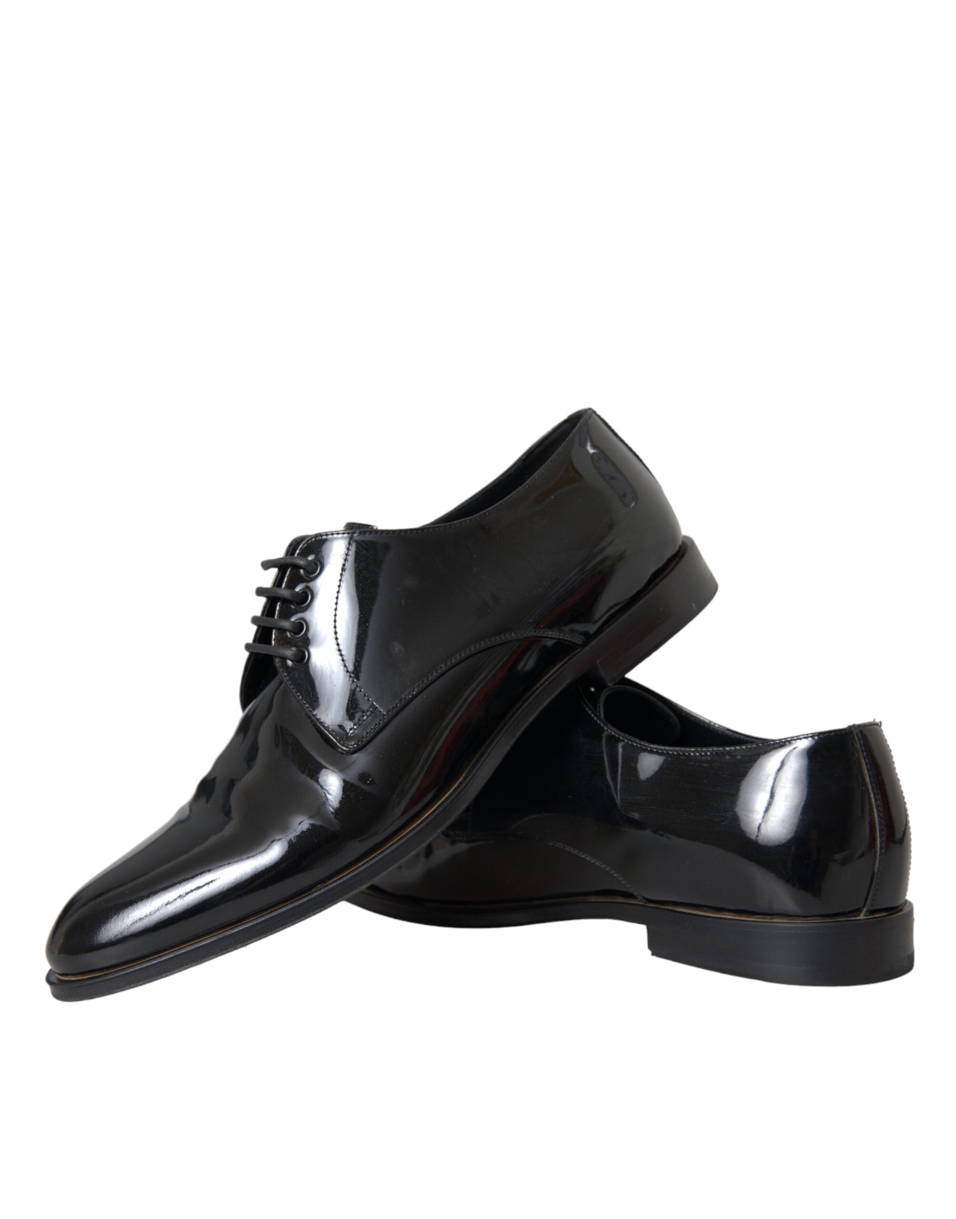 Dolce &amp; Gabbana – Derby-Schuhe aus schwarzem Lackleder für formelle Anlässe