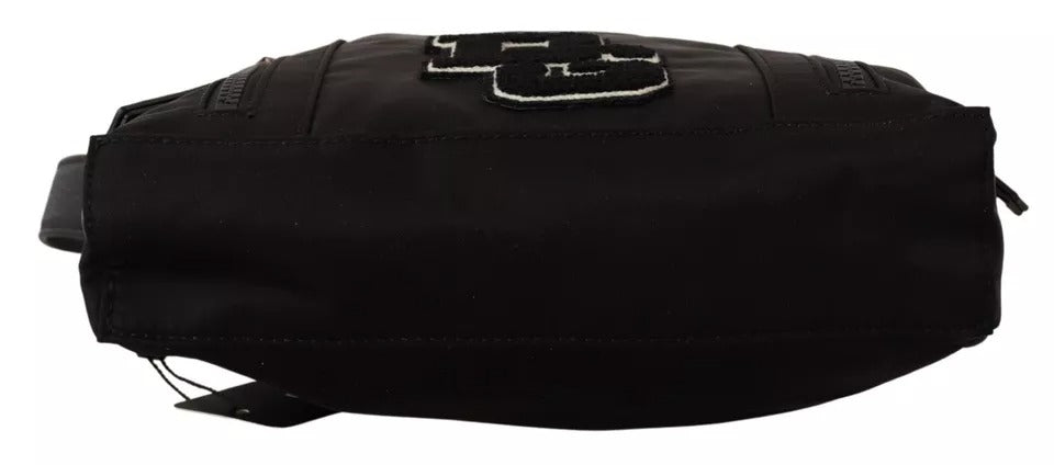 Dolce &amp; Gabbana – Schwarze Messenger-Umhängetasche aus Nylon und Leder mit DG-Logo-Patch