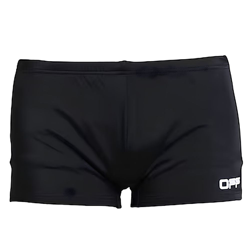Off-White Herren-Badehose aus schwarzem Nylon