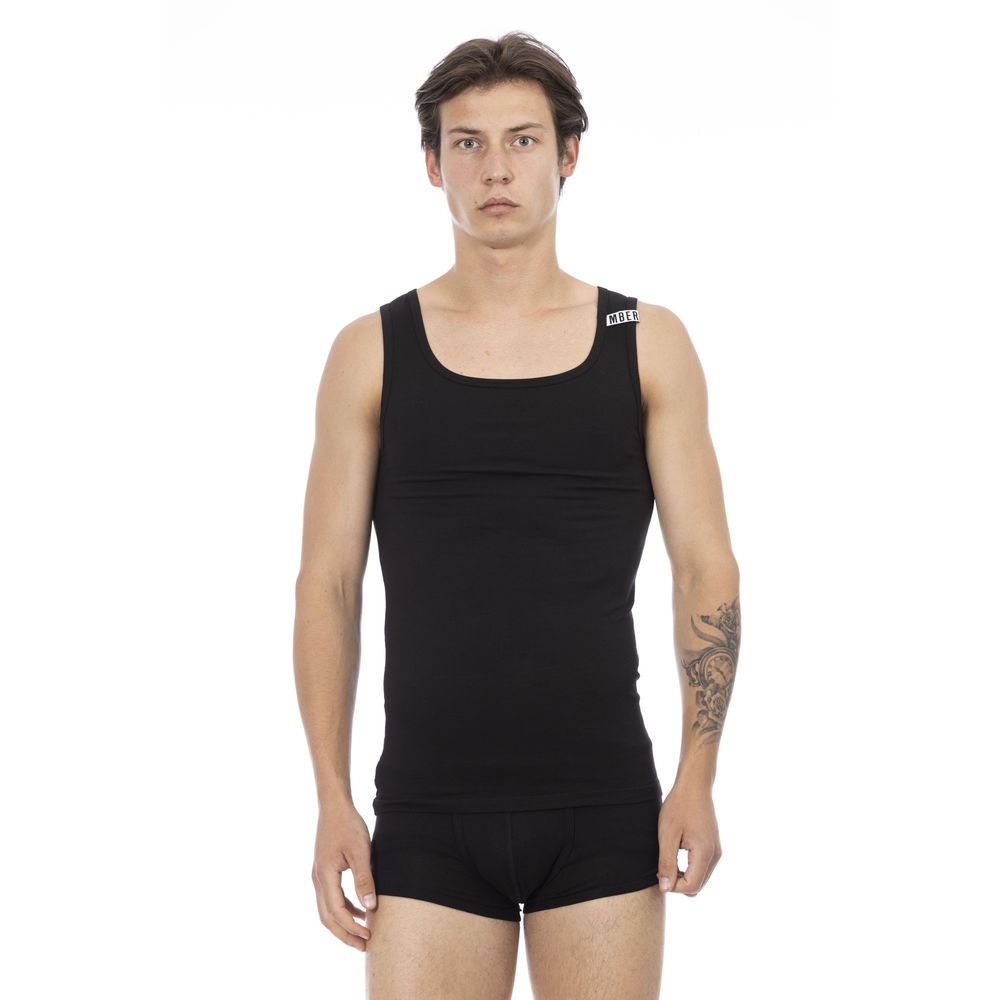 Bikkembergs Herren-Tanktop aus schwarzer Baumwolle