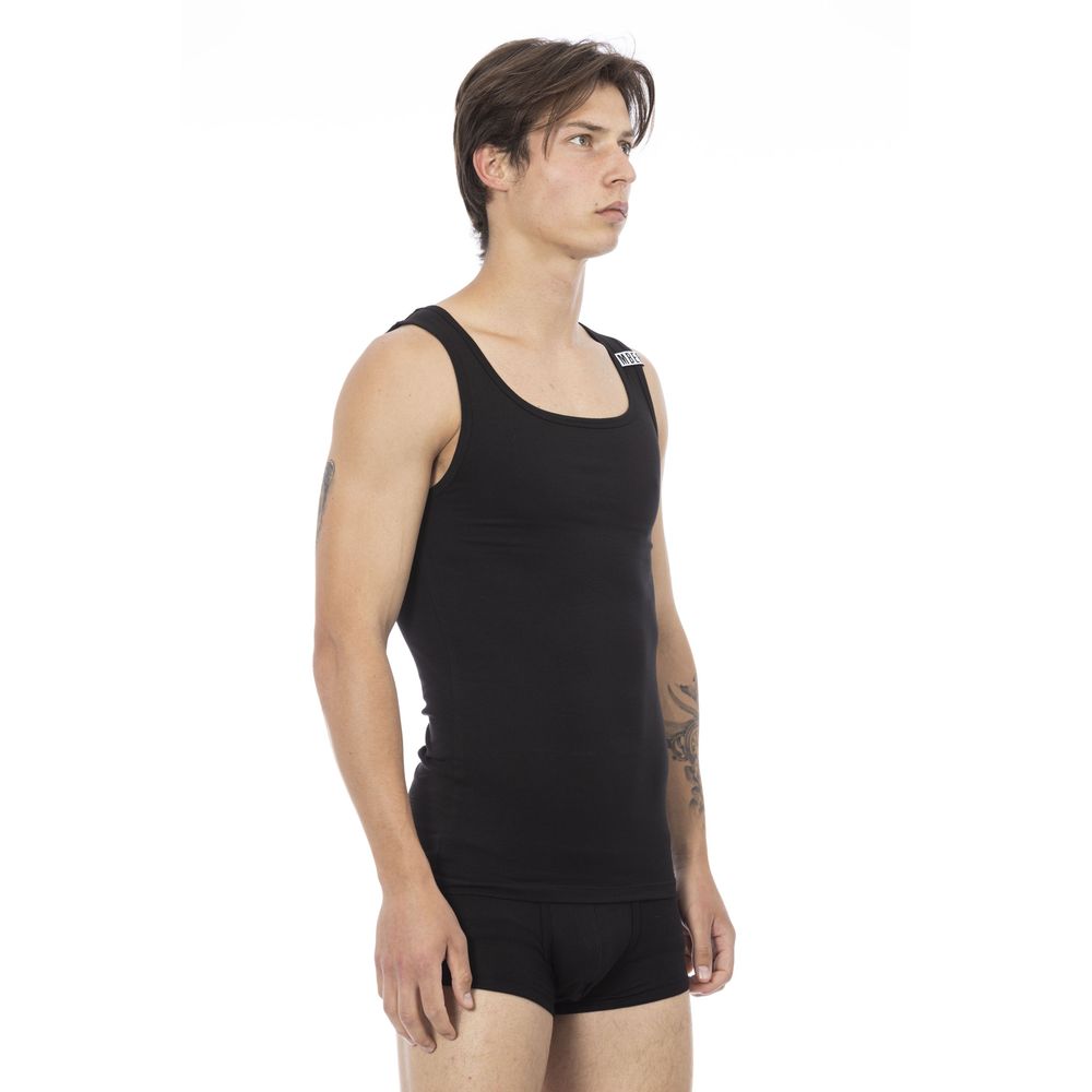 Bikkembergs Herren-Tanktop aus schwarzer Baumwolle
