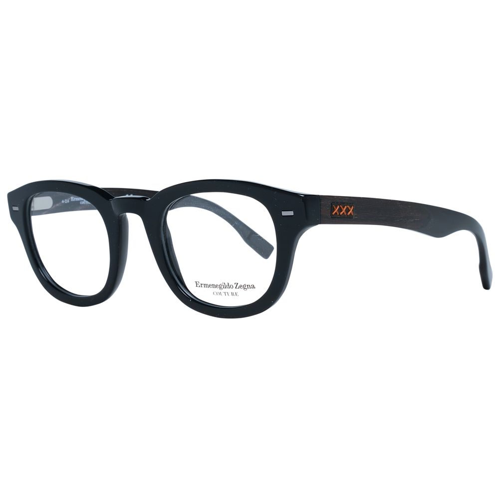 Ermenegildo Zegna Black Plastic Glasses (Frames) - Allority