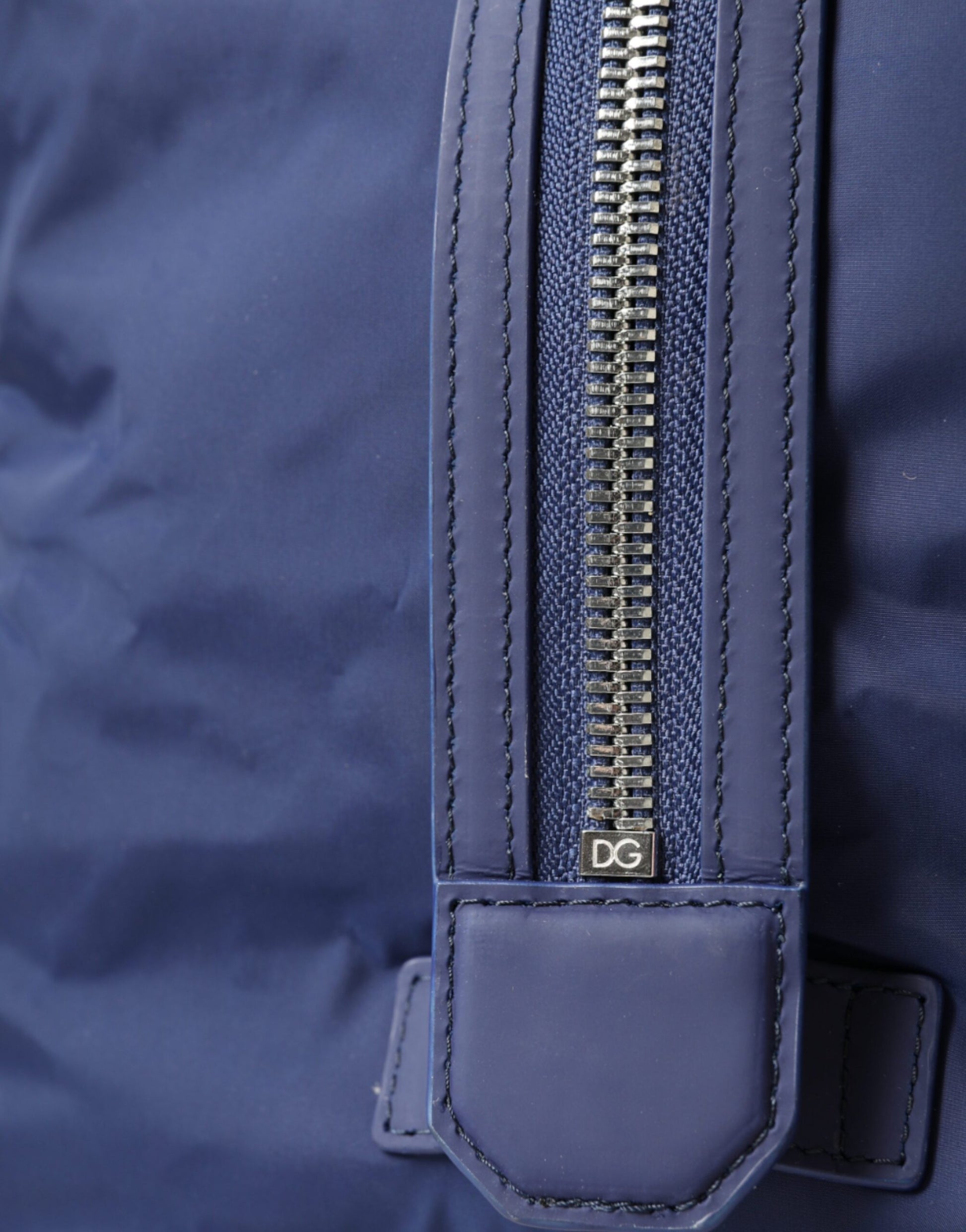 Dolce &amp; Gabbana – Blaue Reisetasche aus Nylon-Kalbsleder