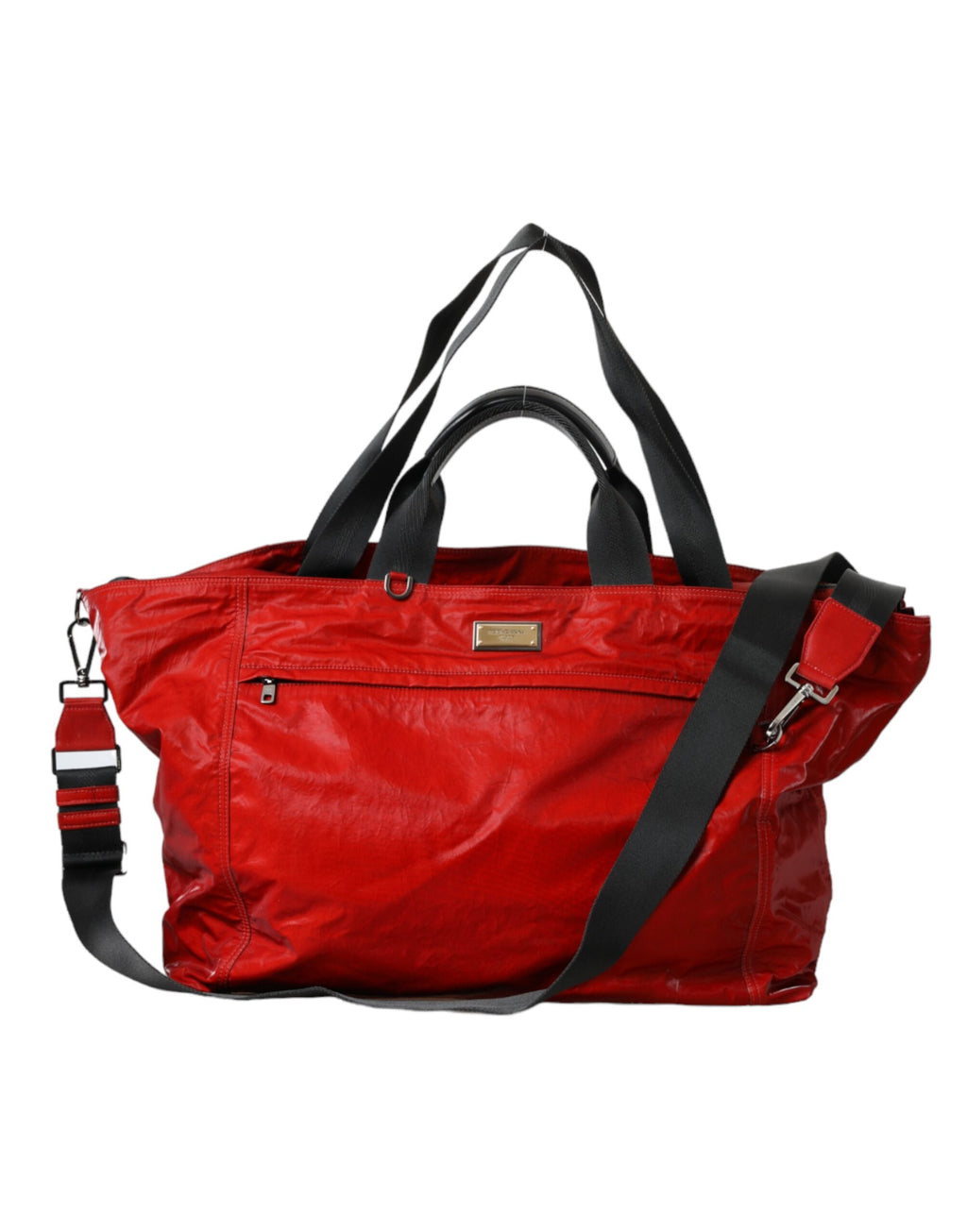 Dolce &amp; Gabbana – Rote Reisetasche aus Nylon-Kalbsleder
