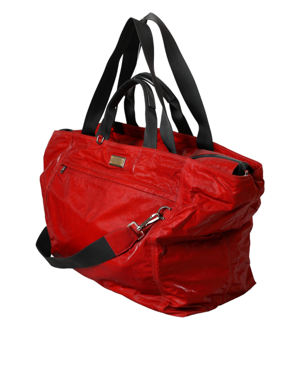 Dolce &amp; Gabbana – Rote Reisetasche aus Nylon-Kalbsleder