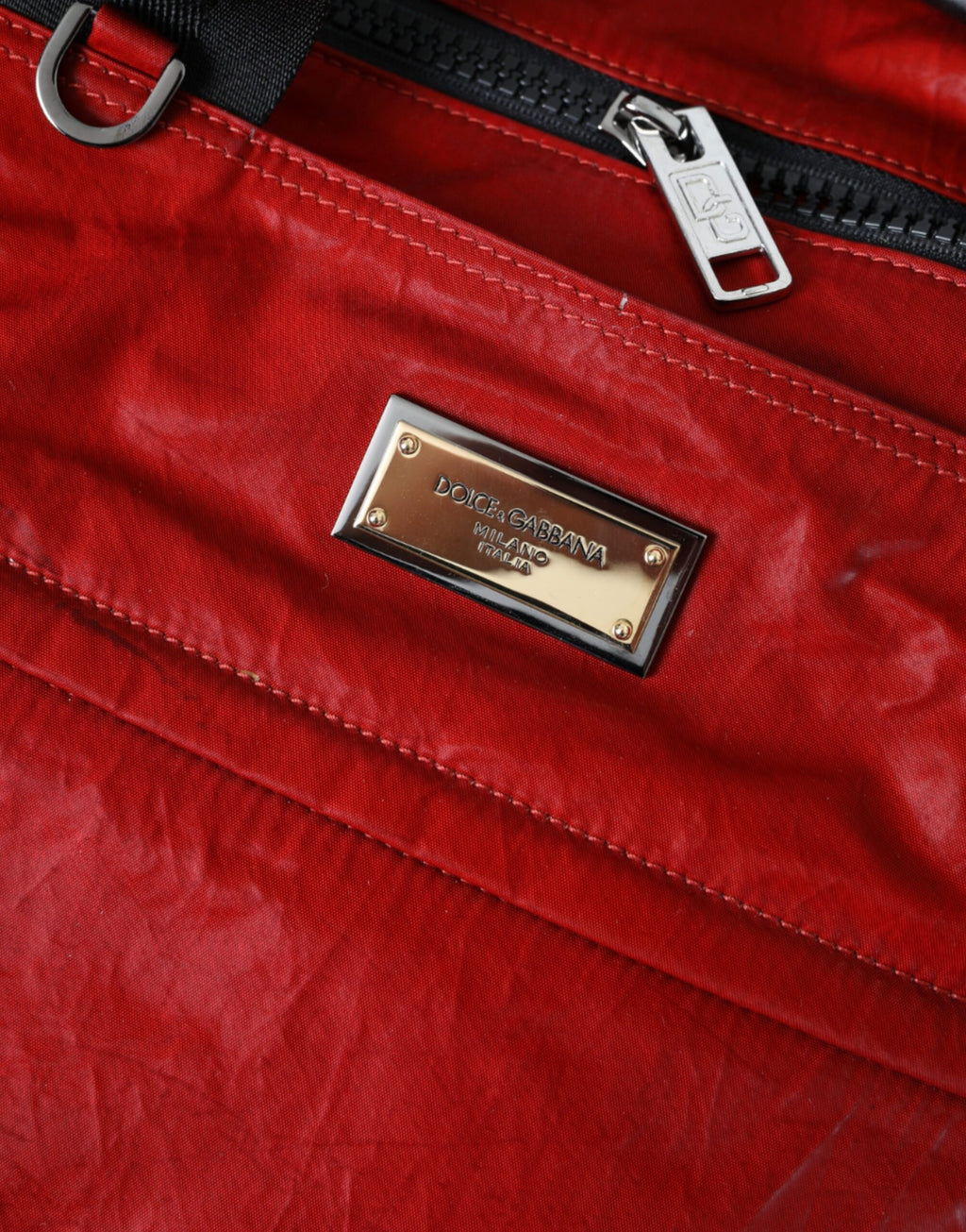 Dolce &amp; Gabbana – Rote Reisetasche aus Nylon-Kalbsleder