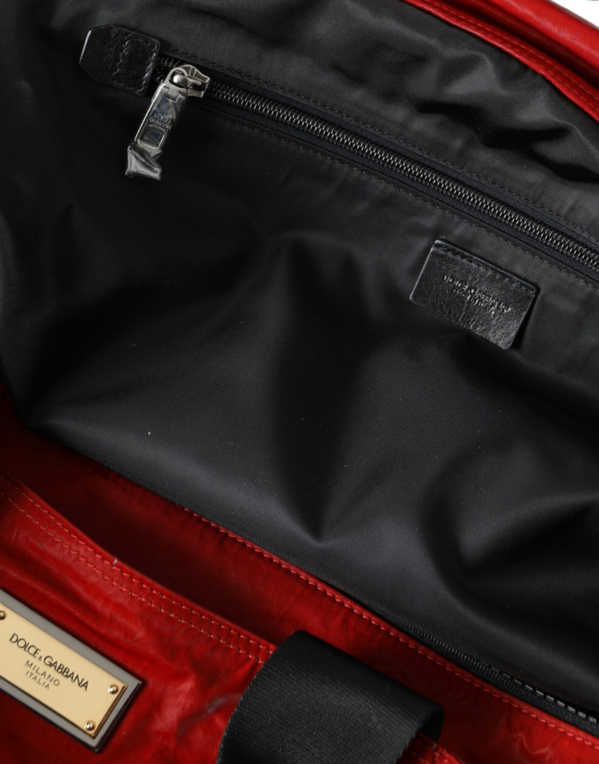 Dolce &amp; Gabbana – Rote Reisetasche aus Nylon-Kalbsleder