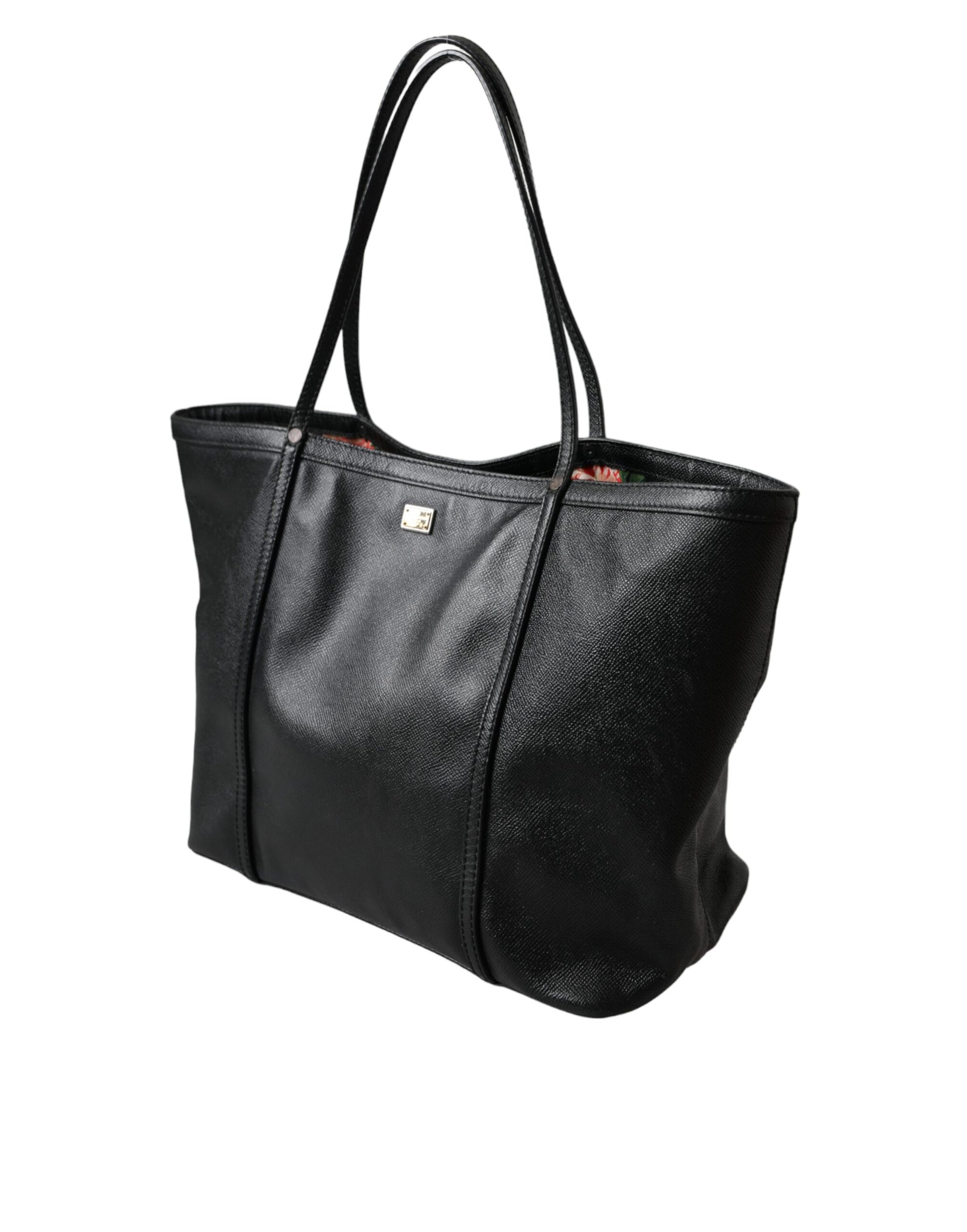 Dolce &amp; Gabbana – Miss Escape – Einkaufstasche aus schwarzem Leder für Damen