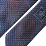 Dolce &amp; Gabbana – Marineblaue, gemusterte, verstellbare Herrenkrawatte aus Seide