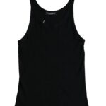 Dolce &amp; Gabbana Schwarzes Tanktop Ärmellose Unterwäsche Herren T-Shirt