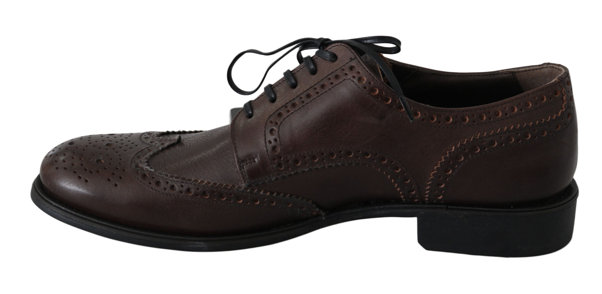 Dolce &amp; Gabbana – Braune Brogue-Derby-Schuhe aus Leder