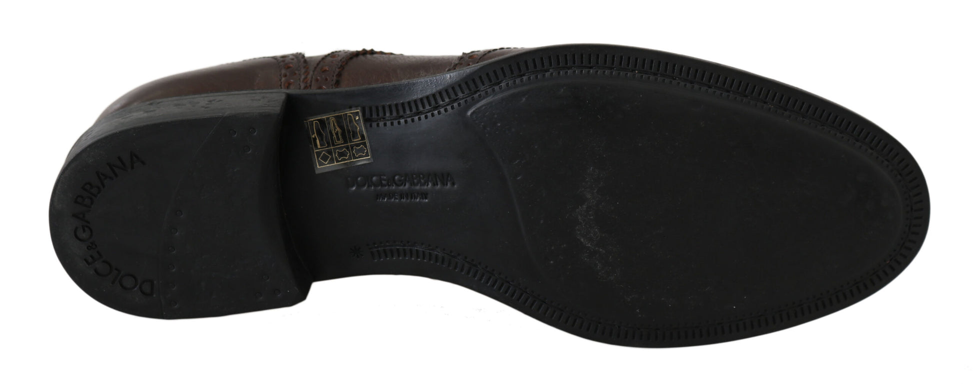 Dolce &amp; Gabbana – Braune Brogue-Derby-Schuhe aus Leder