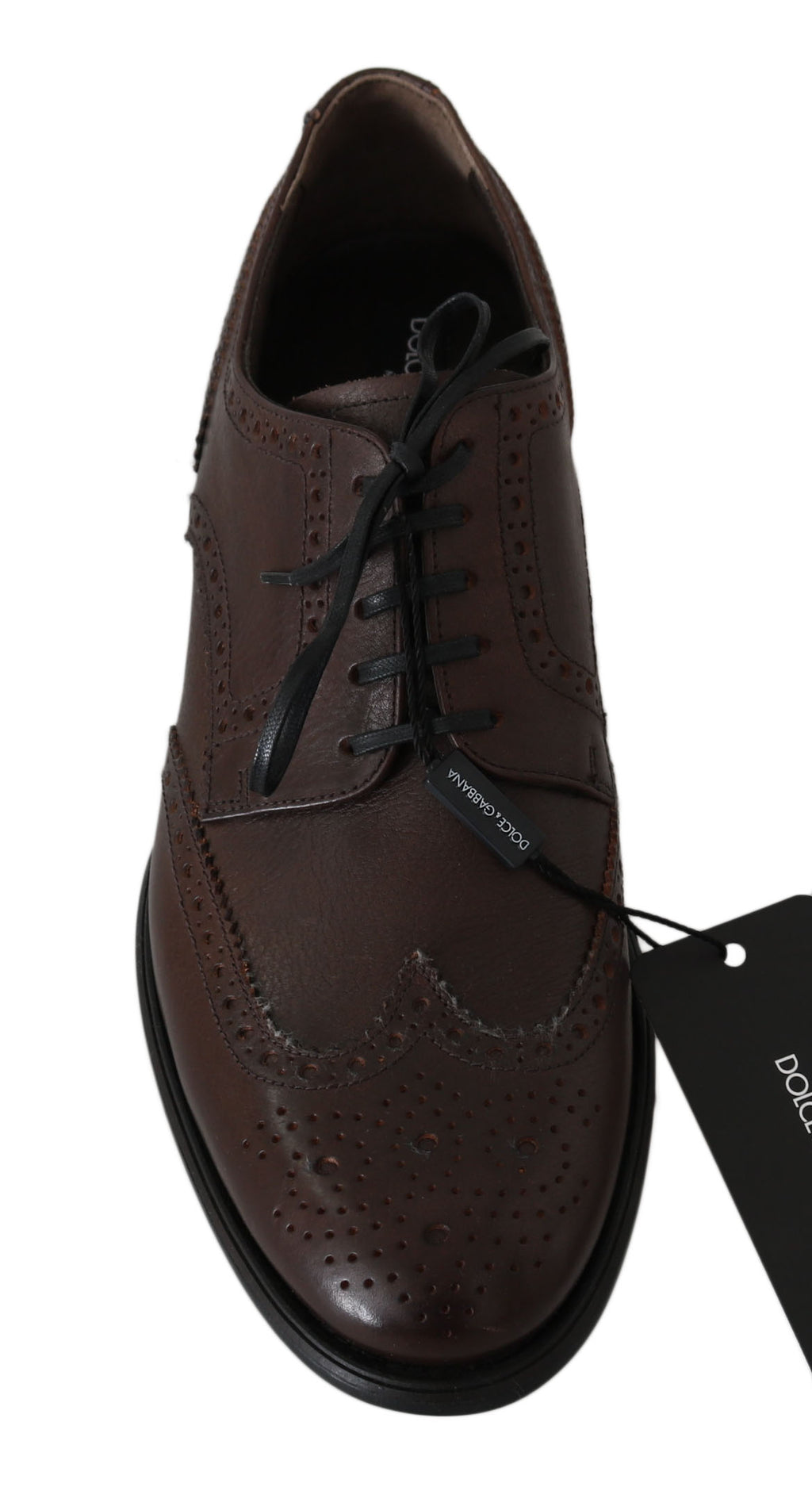 Dolce &amp; Gabbana – Braune Brogue-Derby-Schuhe aus Leder