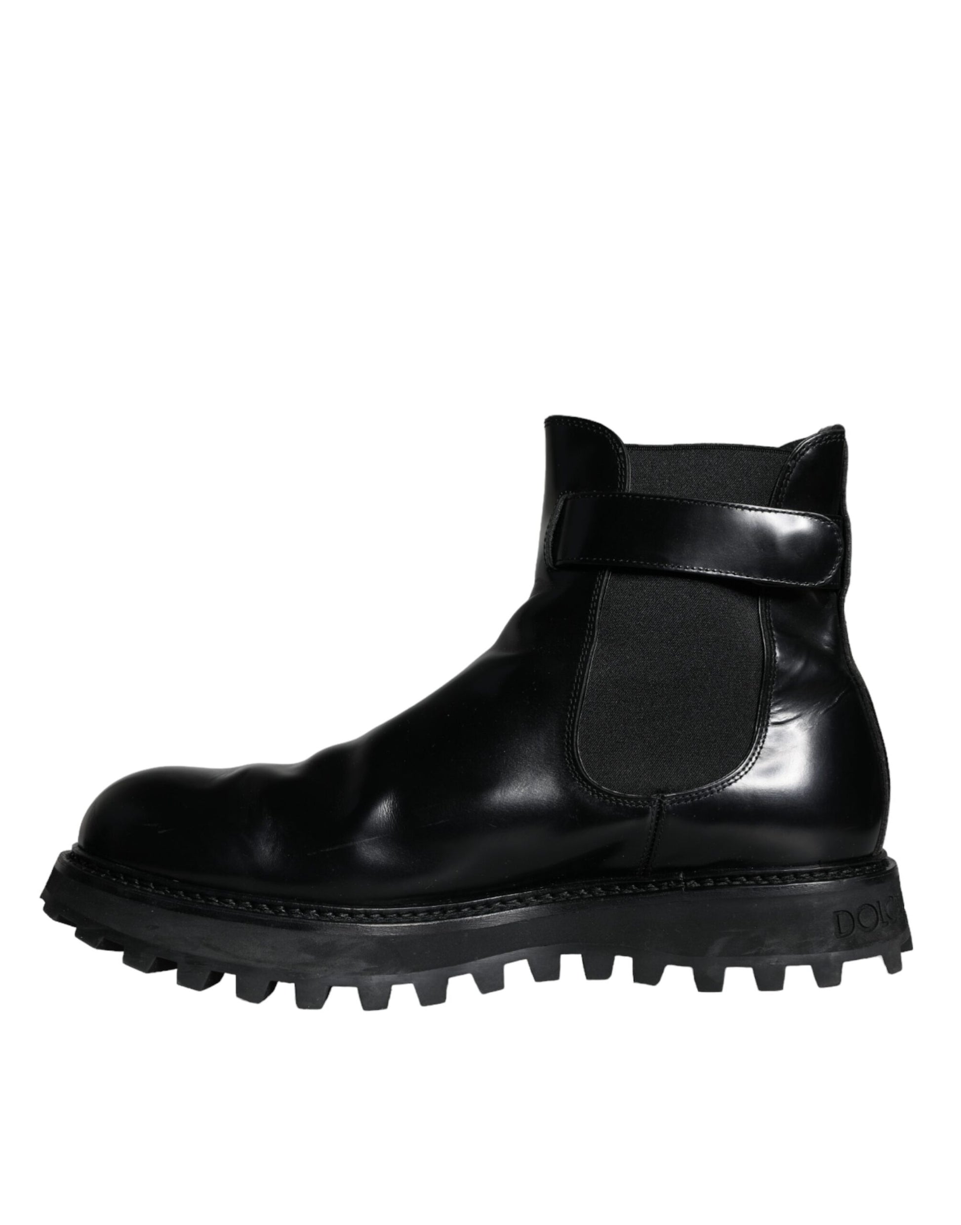 Dolce &amp; Gabbana – Chelsea-Stiefel mit schwarzem DG-Logo und Gürtel für Herren