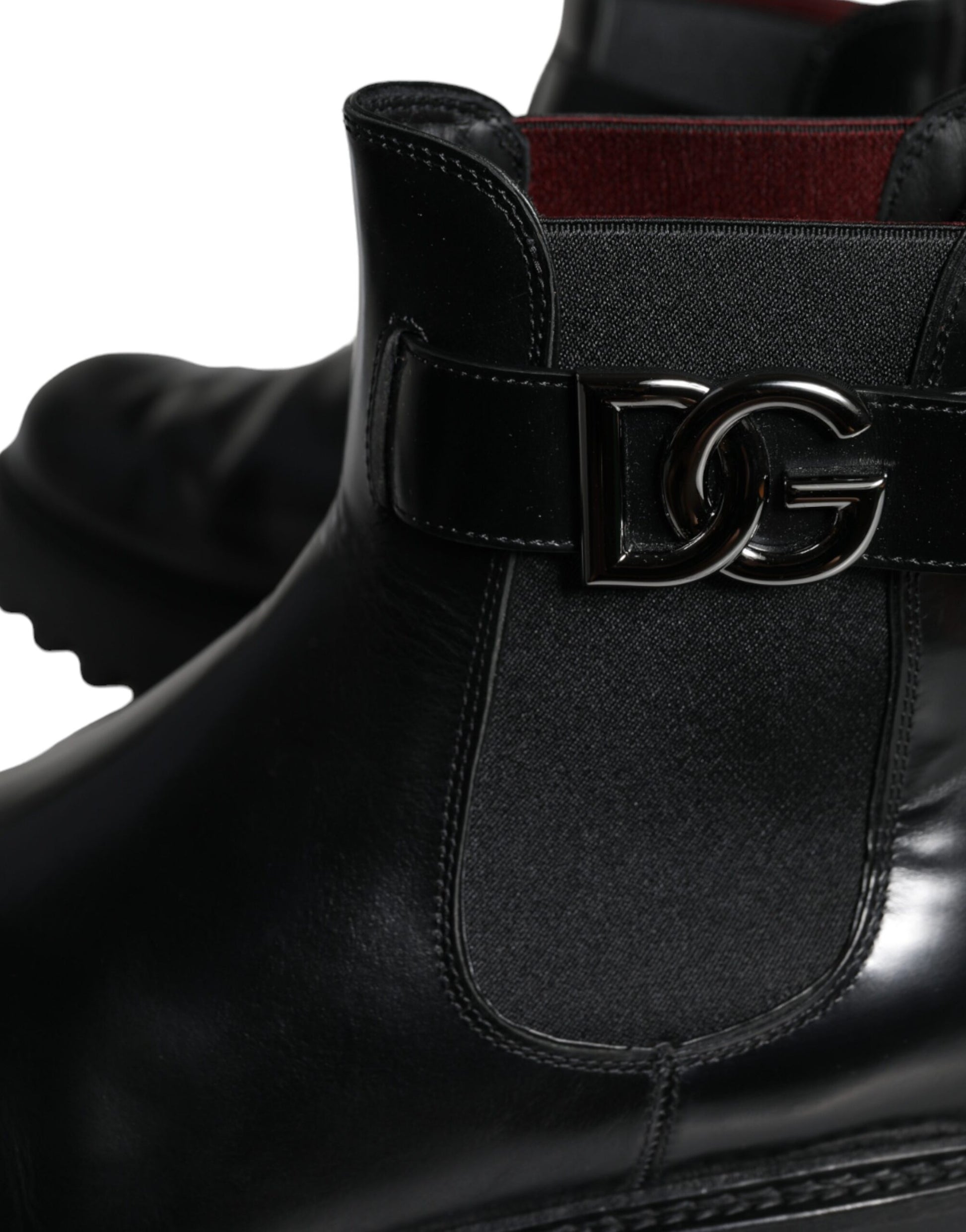 Dolce &amp; Gabbana – Chelsea-Stiefel mit schwarzem DG-Logo und Gürtel für Herren