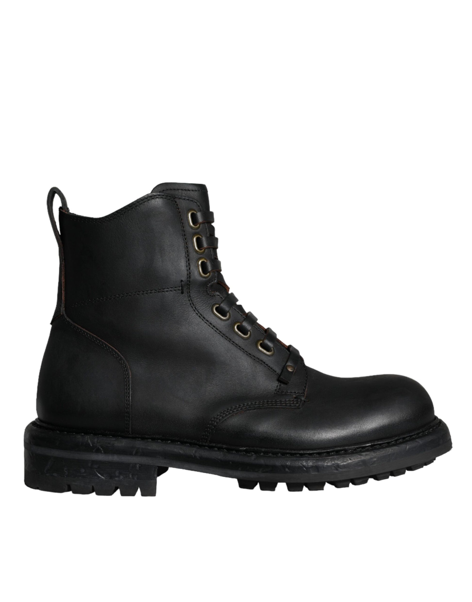 Dolce &amp; Gabbana – Schwarze Schnürstiefeletten mit halbhohem Schaft Herren Schuhe