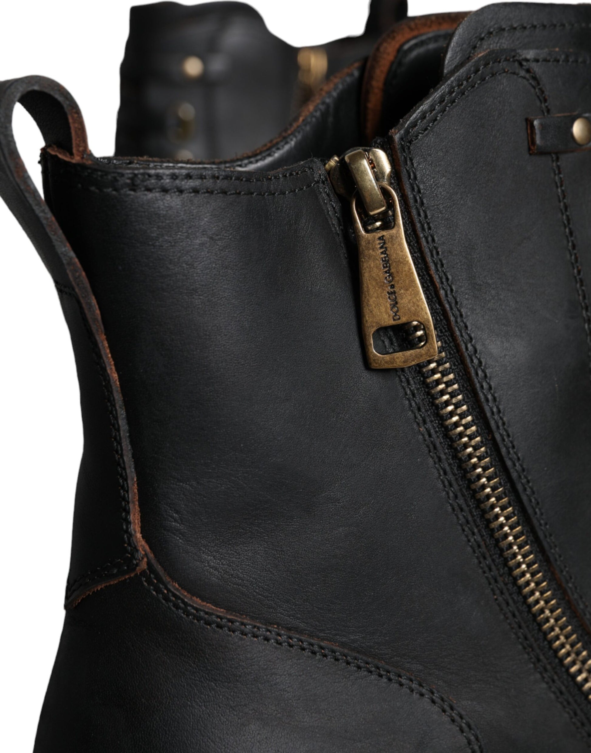 Dolce &amp; Gabbana – Schwarze Schnürstiefeletten mit halbhohem Schaft Herren Schuhe