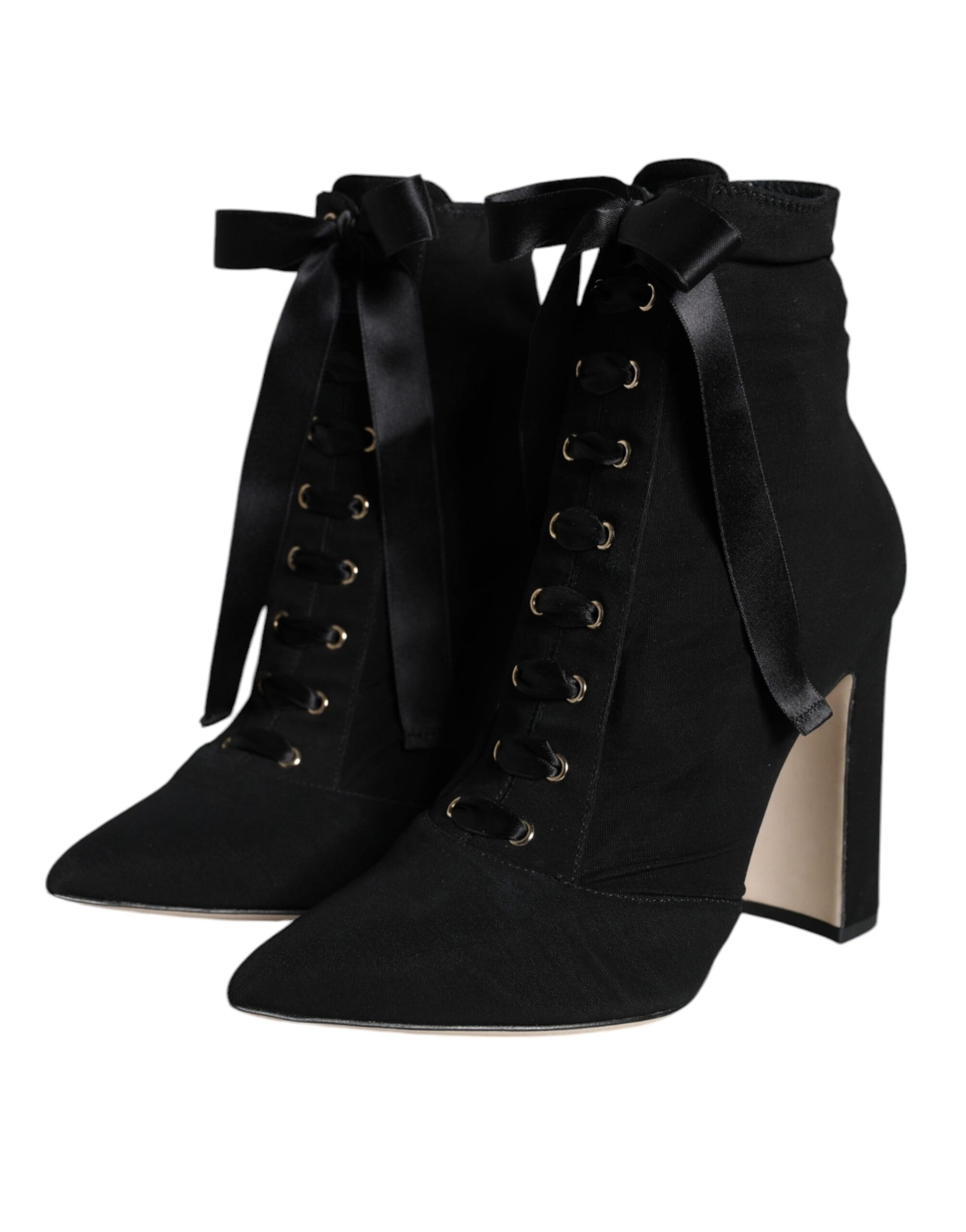 Dolce &amp; Gabbana – Schwarze Stiefeletten aus Stretch-Jersey