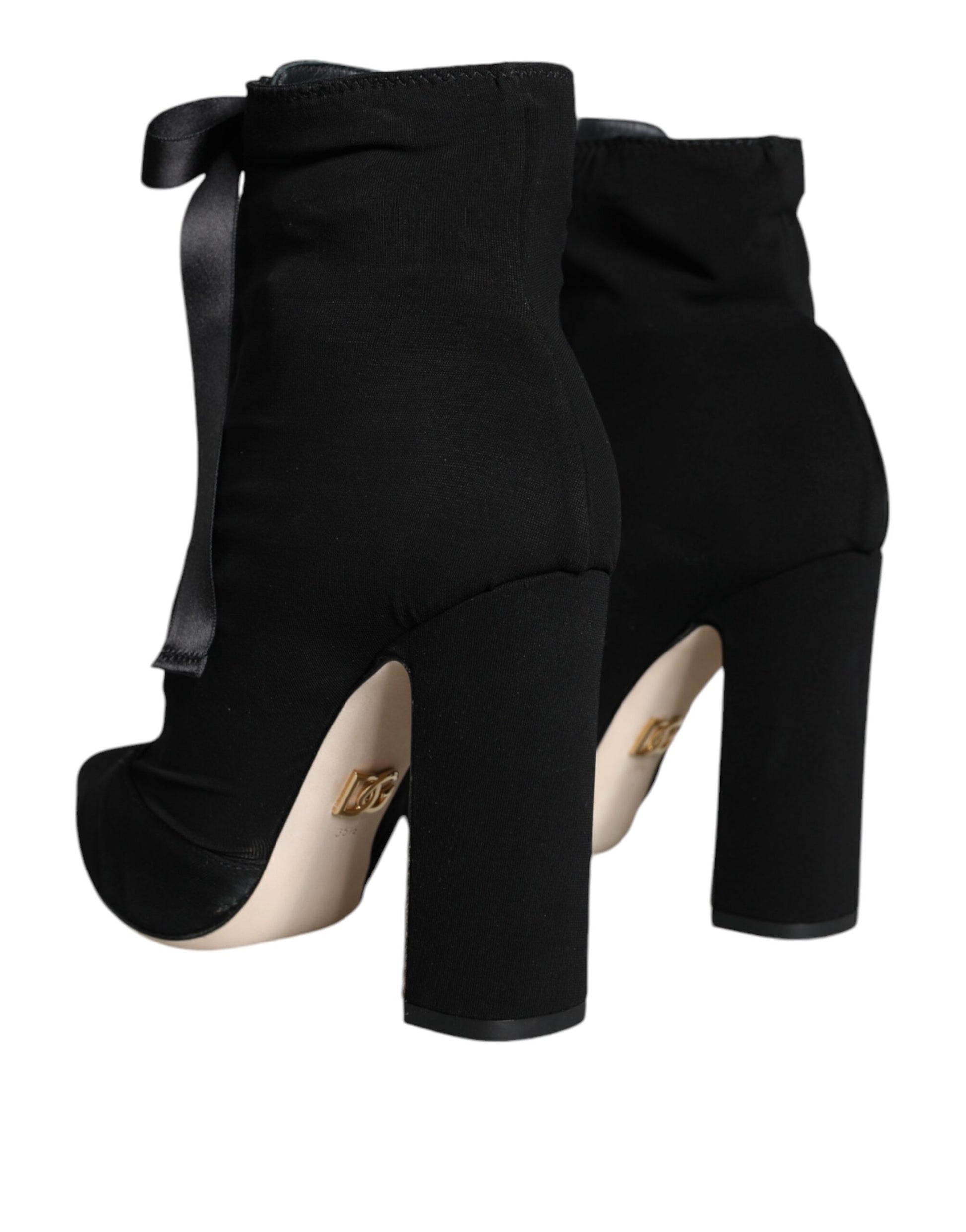 Dolce &amp; Gabbana – Schwarze Stiefeletten aus Stretch-Jersey