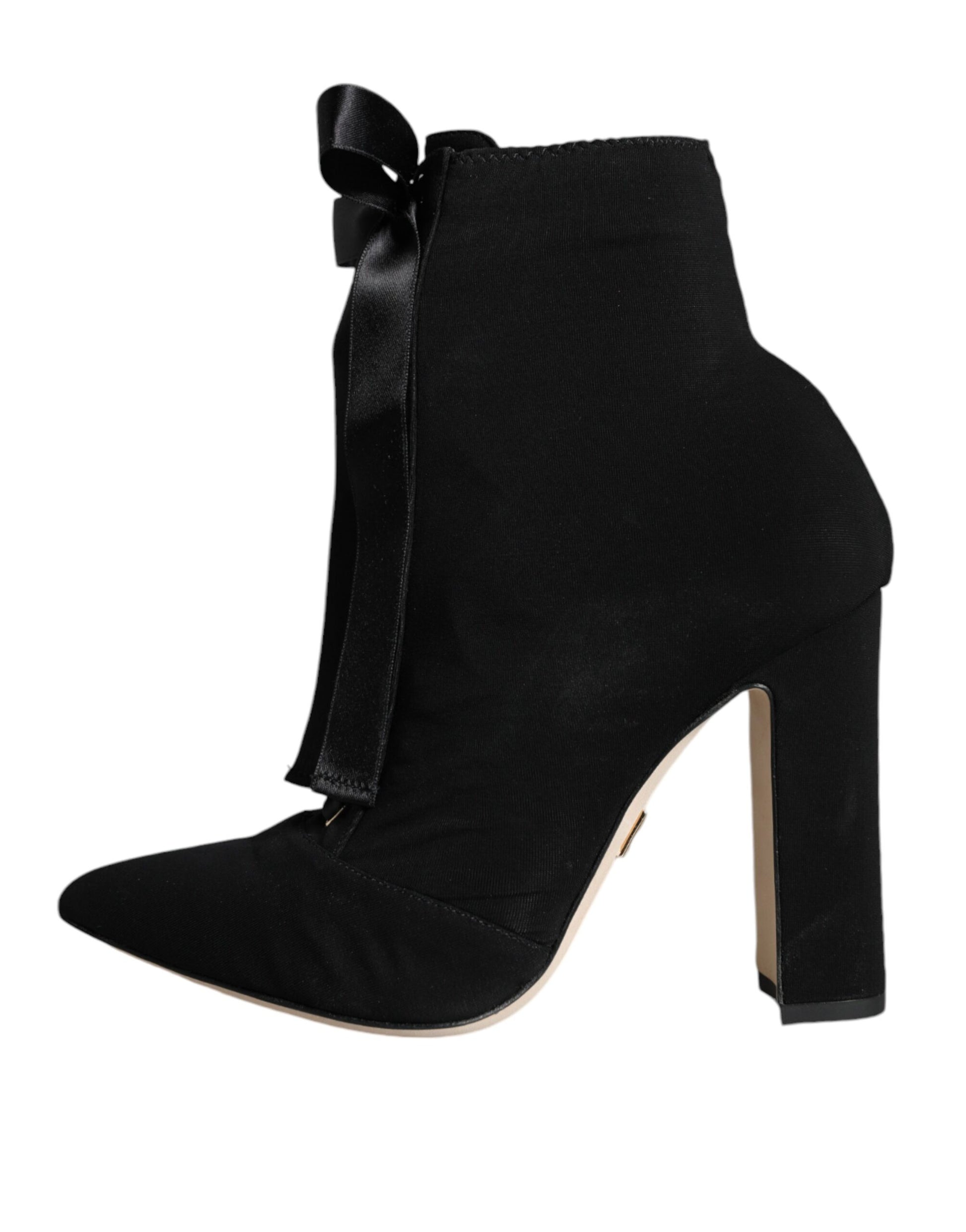 Dolce &amp; Gabbana – Schwarze Stiefeletten aus Stretch-Jersey
