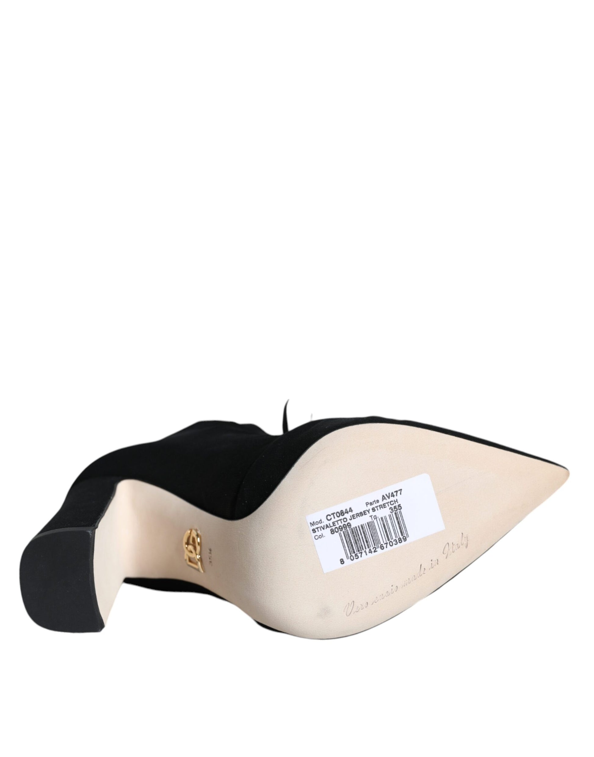Dolce &amp; Gabbana – Schwarze Stiefeletten aus Stretch-Jersey
