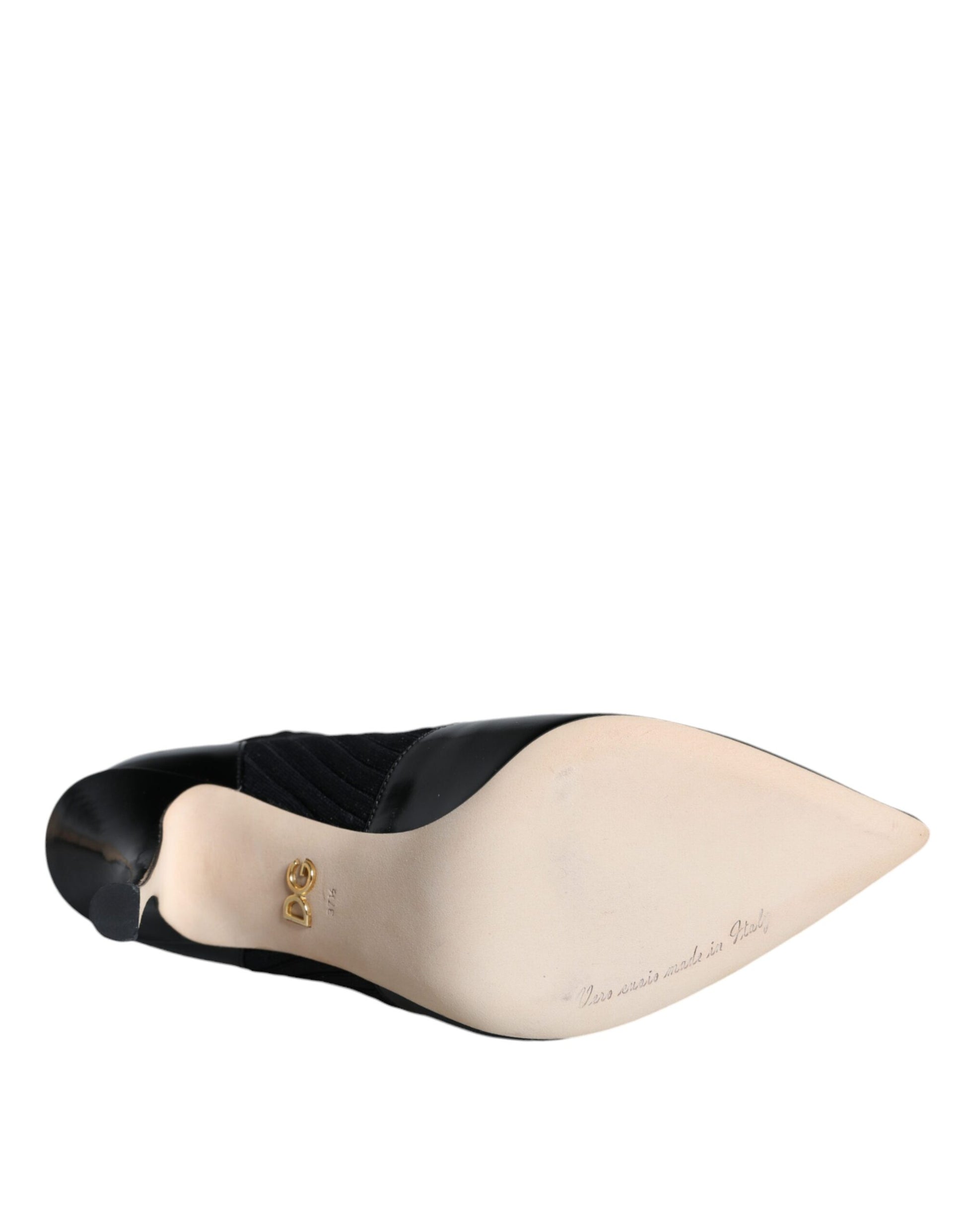 Dolce &amp; Gabbana Schwarze Stretch-Stilettos-Booties-Sockenschuhe