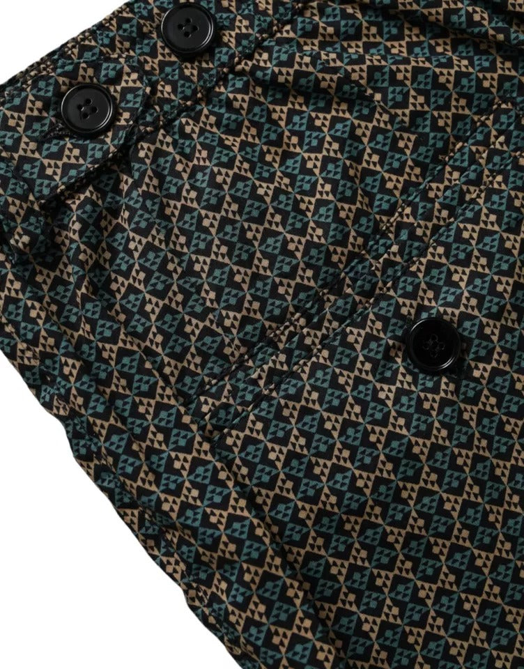 Dolce &amp; Gabbana Braun gemusterte Beachwear Badeshorts Bademode