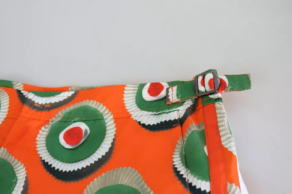Dolce &amp; Gabbana Orange Cupcake Beachwear Shorts Bademode