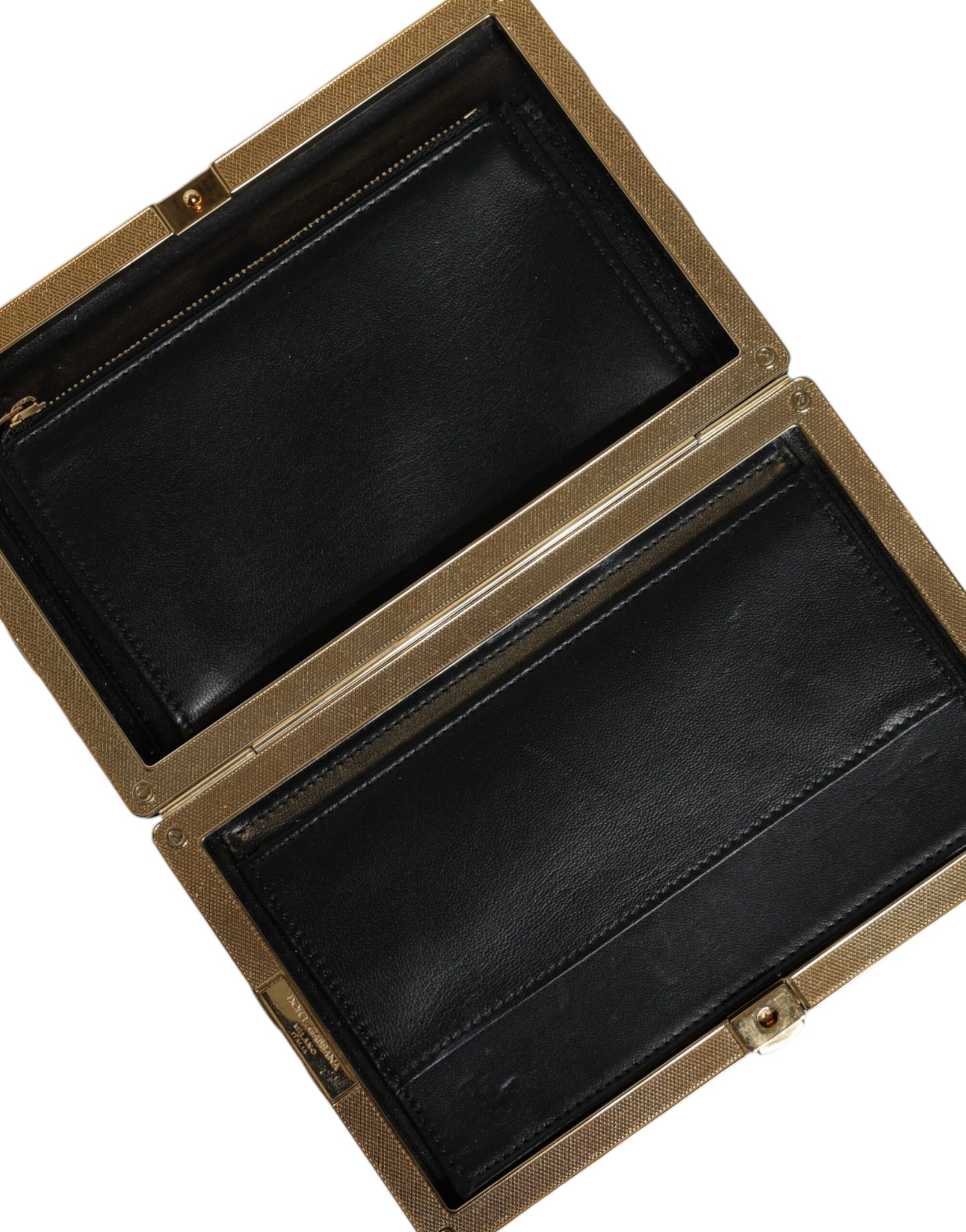 Dolce &amp; Gabbana Bordeaux Schwarz Samt Gold Rahmen Clutch Abend Handtasche
