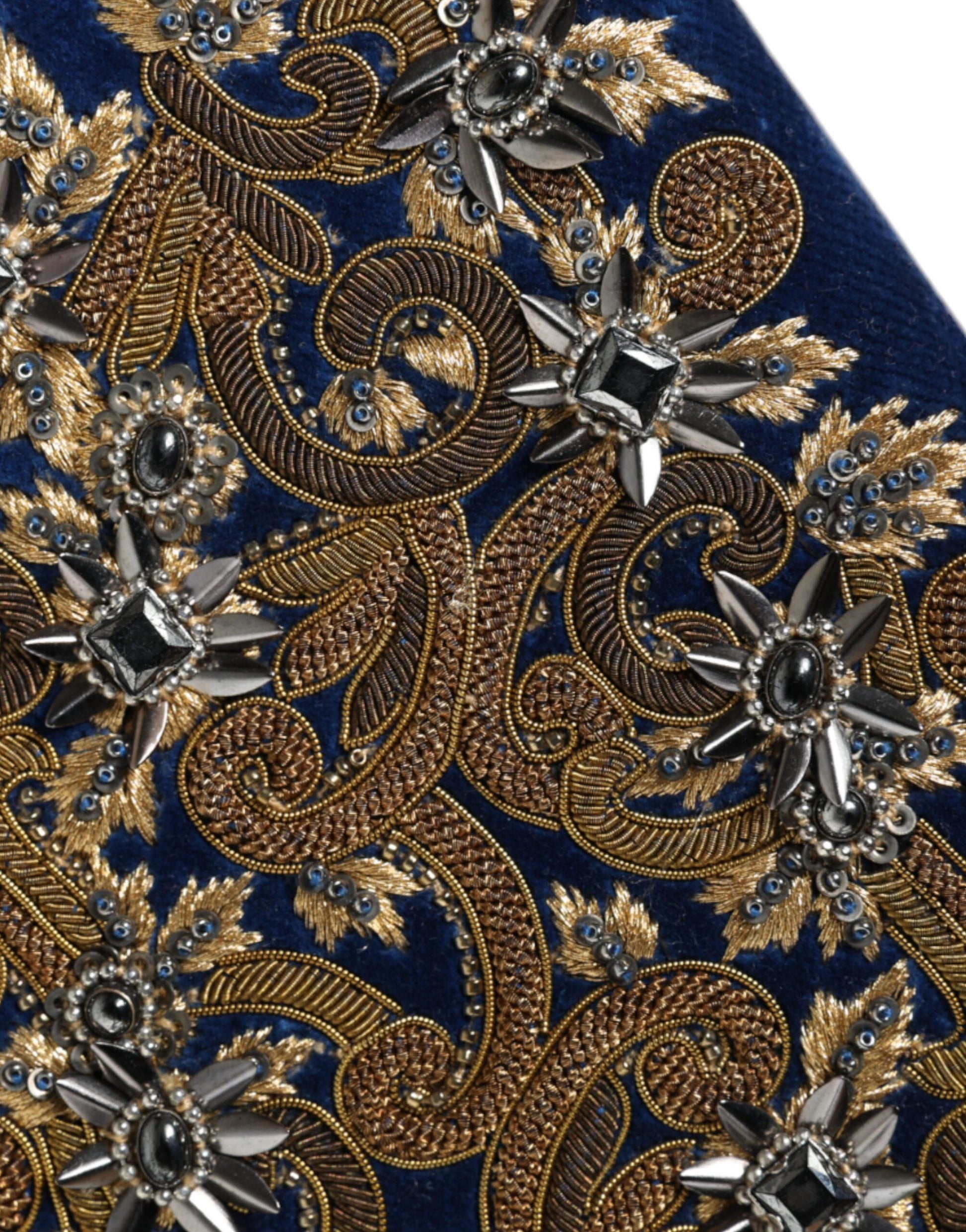 Dolce &amp; Gabbana Blauer Samt Goldrahmen Clutch Abendtasche Partytasche