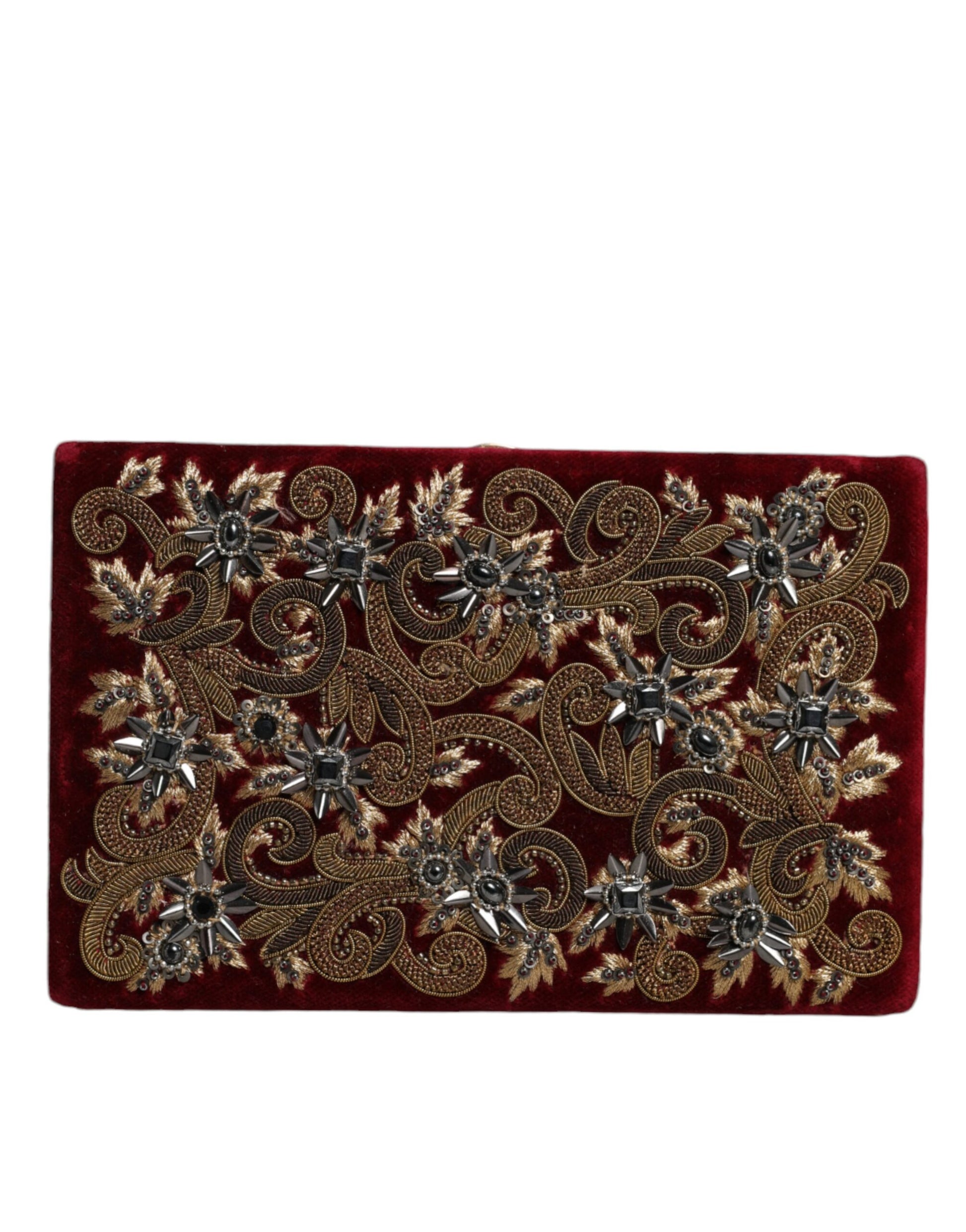 Dolce &amp; Gabbana Roter Samt Goldrahmen Clutch Abend Party Handtasche