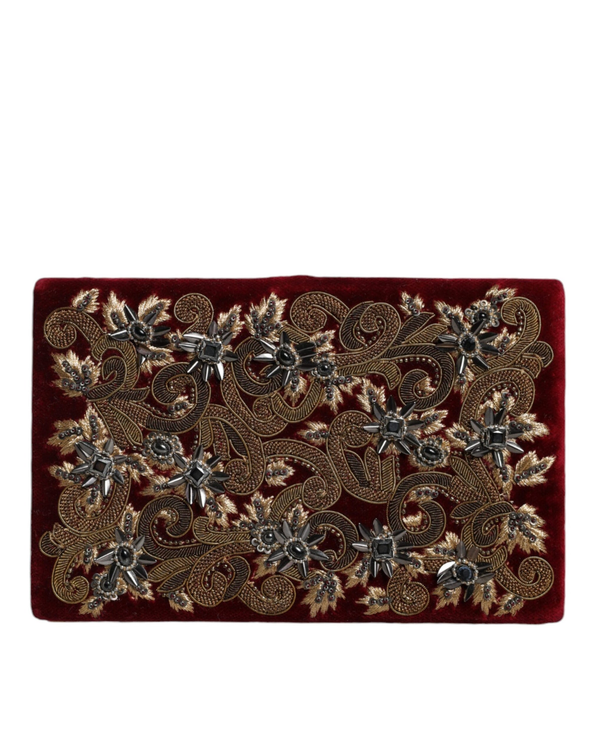 Dolce &amp; Gabbana Roter Samt Goldrahmen Clutch Abend Party Handtasche