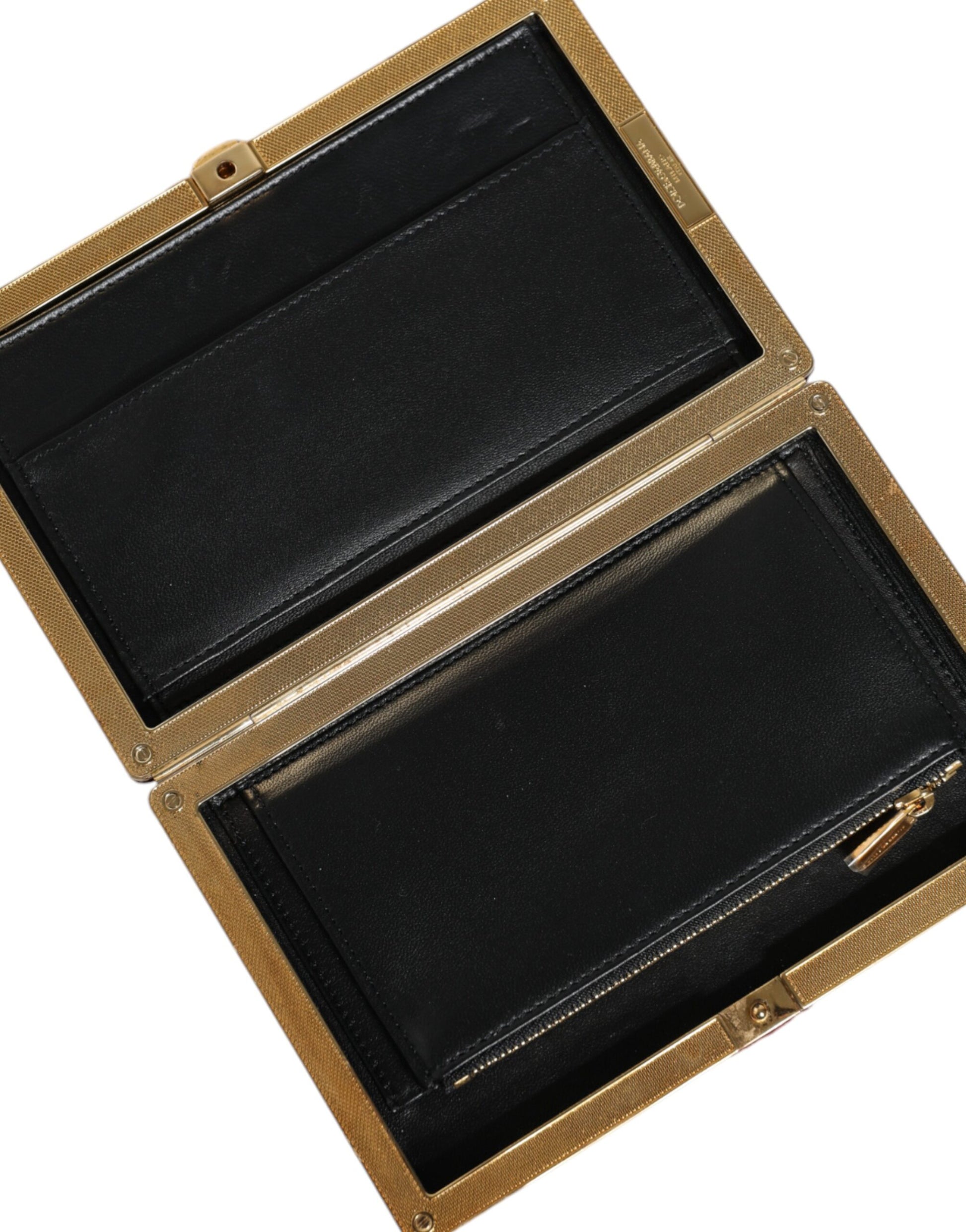 Dolce &amp; Gabbana Roter Samt Goldrahmen Clutch Abend Party Handtasche
