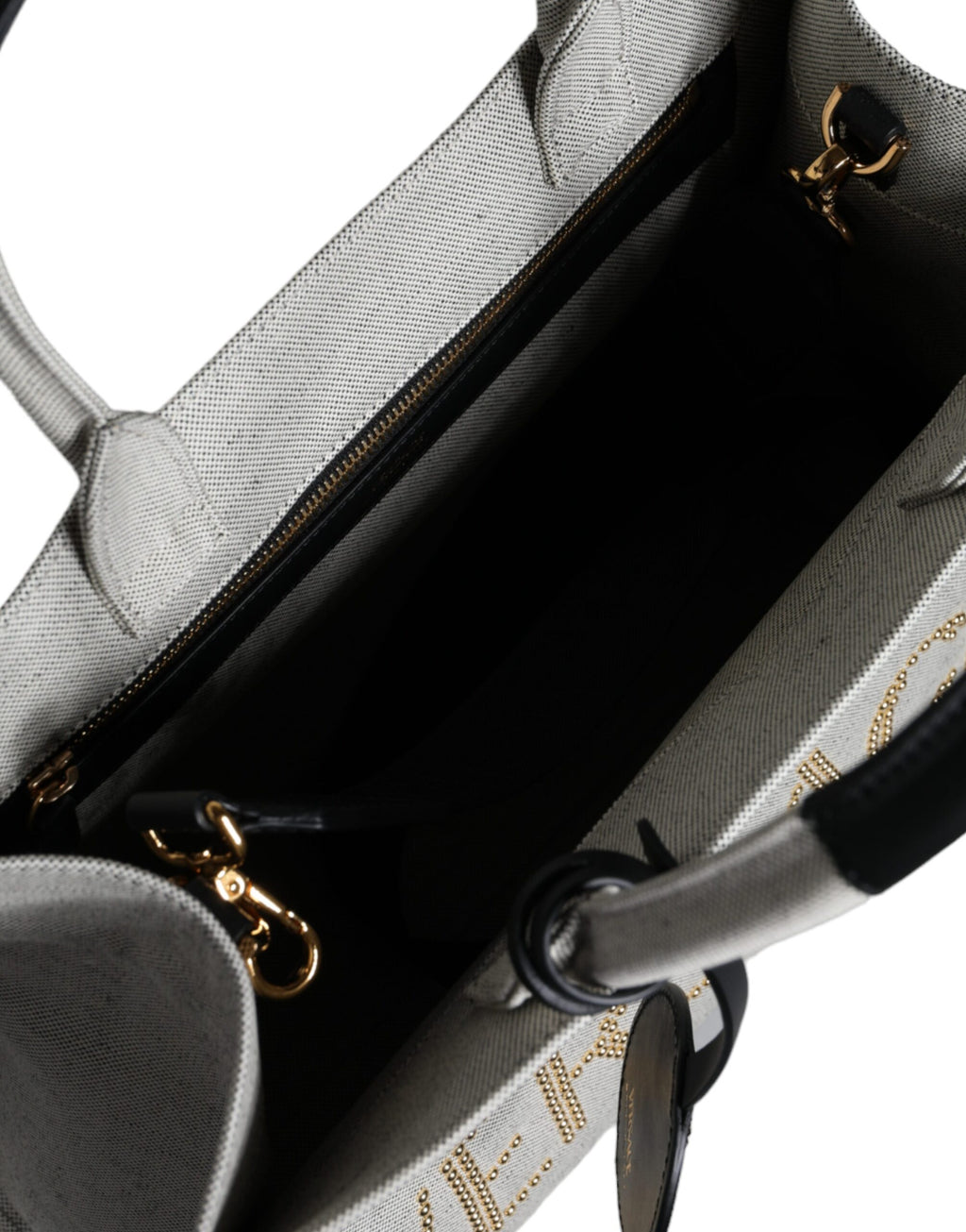 Versace – Weiße Umhängetasche aus Canvas und Leder mit Logo