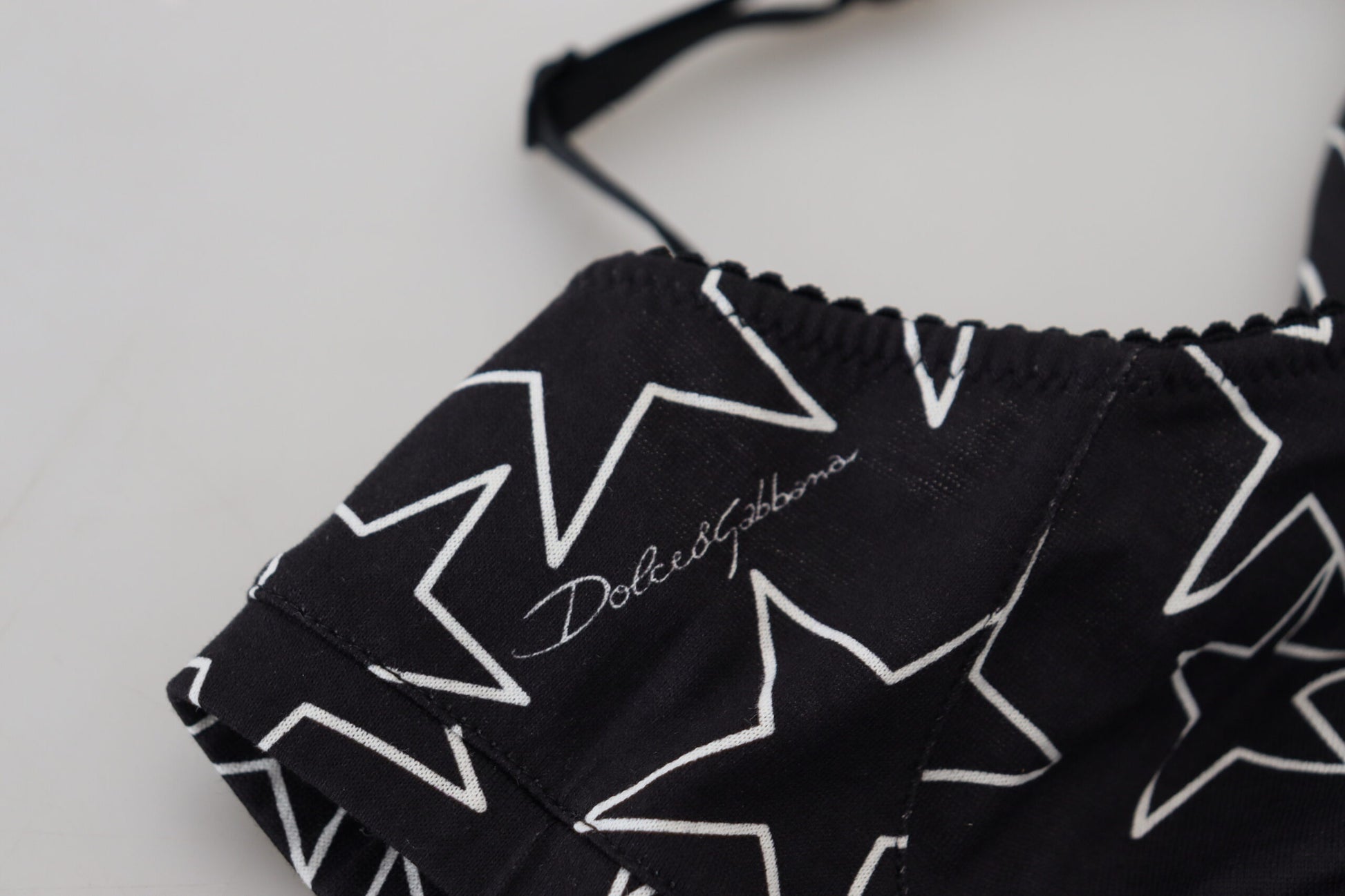 Dolce &amp; Gabbana – Schwarzer Millennials Star – Bügelloser Baumwoll-BH