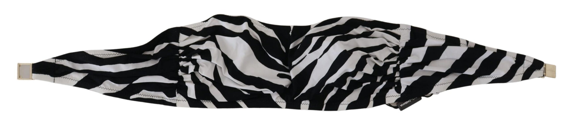 Dolce &amp; Gabbana – Bandeau-Bikinioberteil mit Zebramuster in Schwarz und Weiß