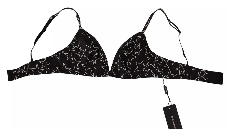Dolce &amp; Gabbana – Schwarzer Millennials Star – Bügelloser Baumwoll-BH