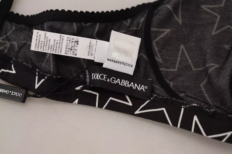 Dolce &amp; Gabbana – Schwarzer Millennials Star – Bügelloser Baumwoll-BH