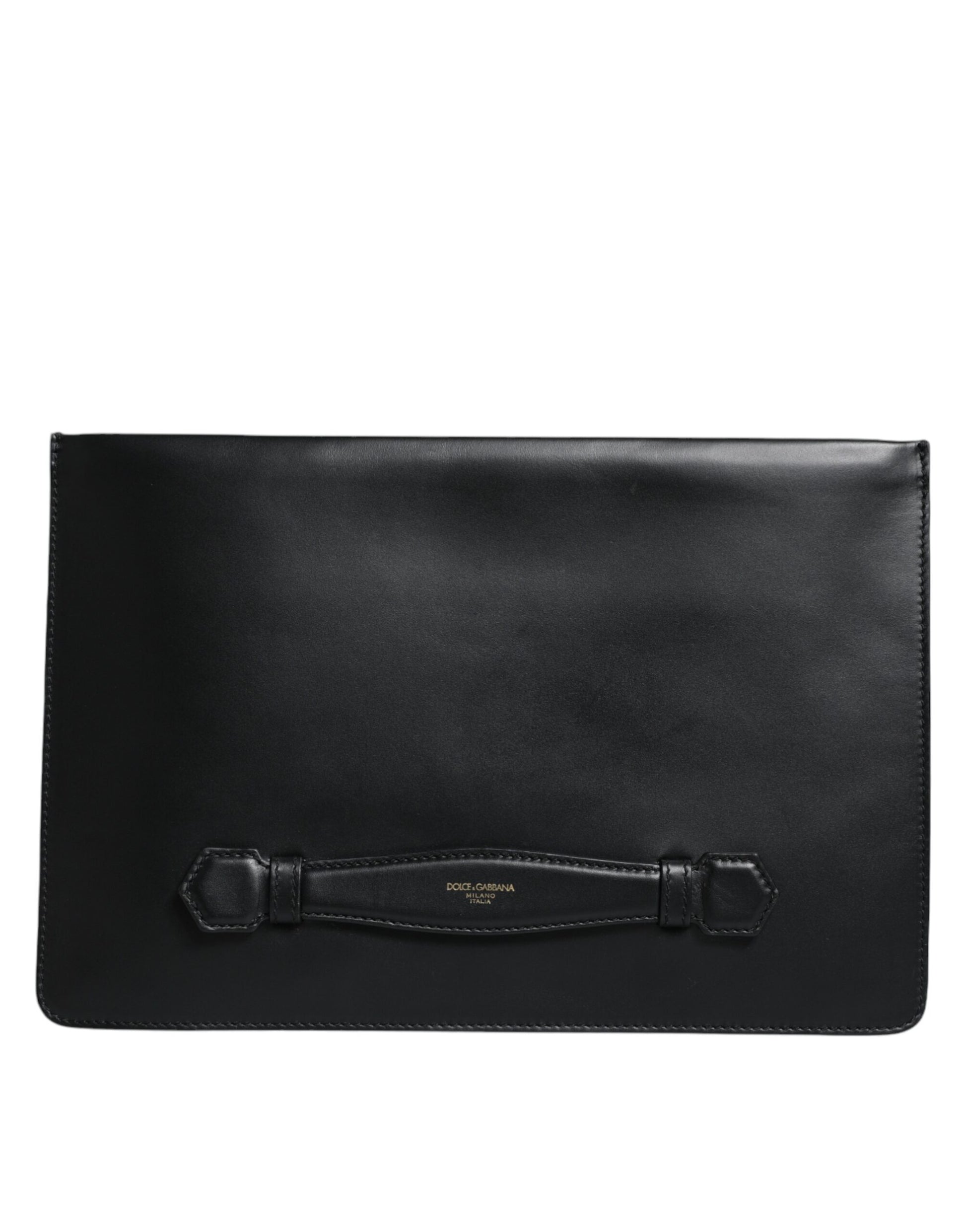Dolce &amp; Gabbana – Mediterrane Beuteltasche aus schwarzem Kalbsleder