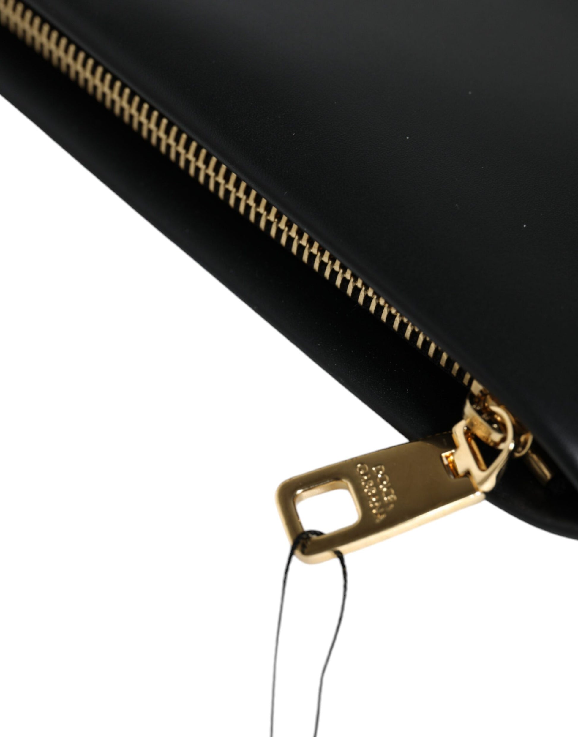 Dolce &amp; Gabbana – Mediterrane Beuteltasche aus schwarzem Kalbsleder