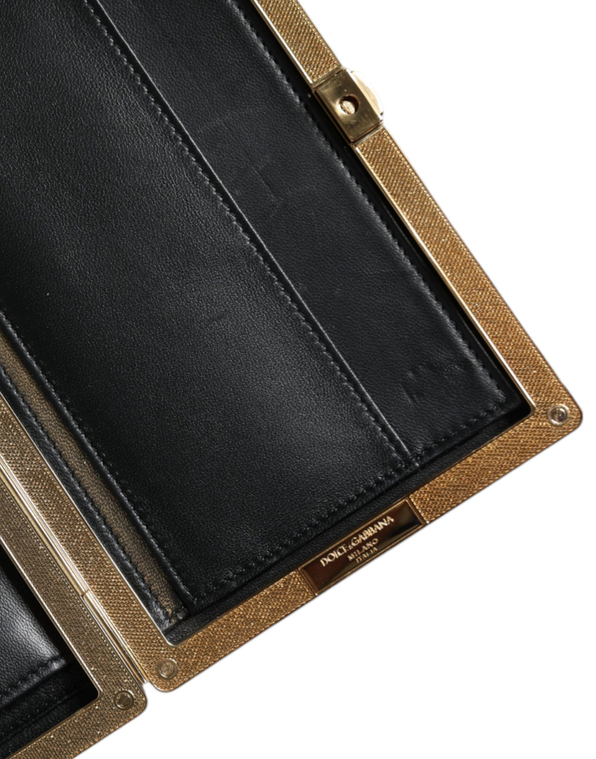 Dolce &amp; Gabbana – Bordeauxfarbene Clutch aus Samt mit Goldrahmen und Abendtasche