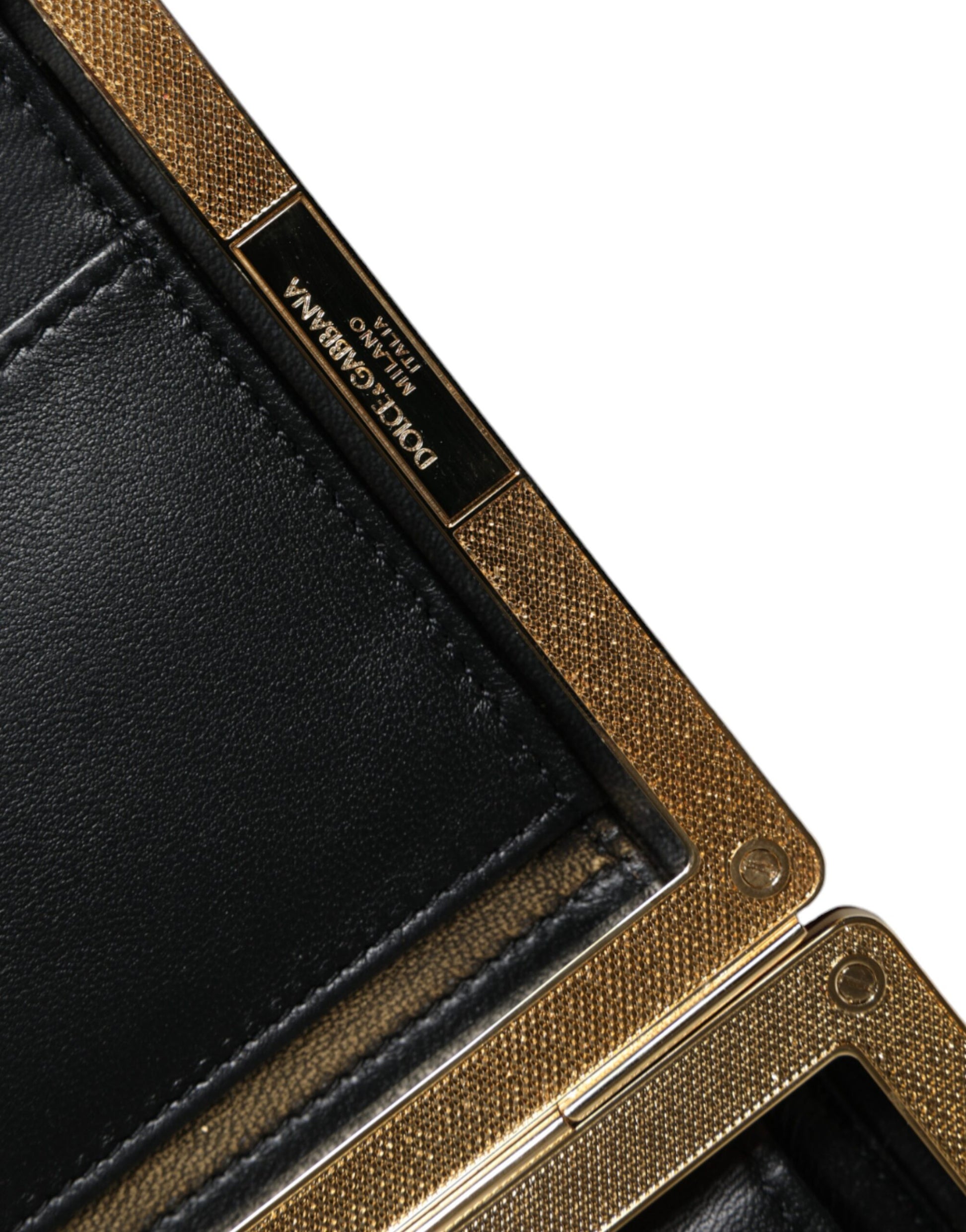 Dolce &amp; Gabbana – Bordeauxfarbene Clutch aus Samt mit Goldrahmen und Abendtasche