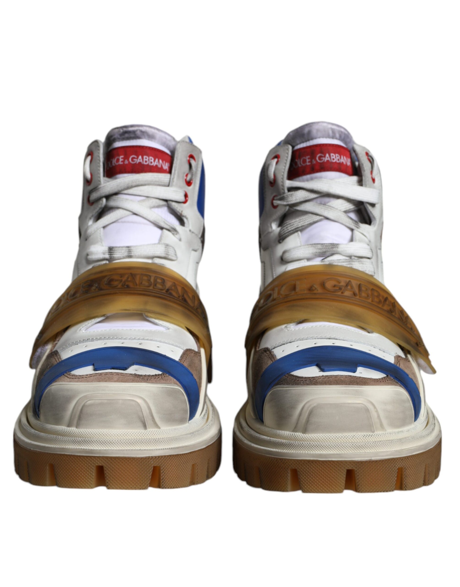 Dolce & Gabbana Mehrfarbige Trekking-Sneakers aus Leder Stiefel Schuhe