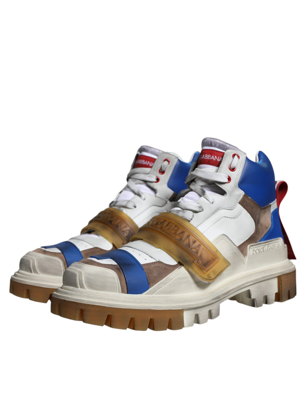 Dolce & Gabbana Mehrfarbige Trekking-Sneakers aus Leder Stiefel Schuhe