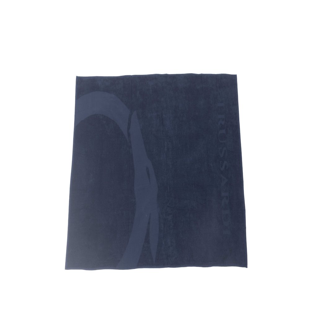 Trussardi Beachwear Blaues Strandtuch aus Baumwolle für Herren