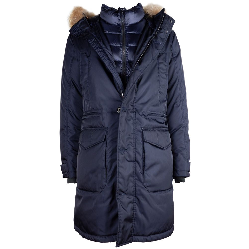 Blaue Nylonjacke für Herren hinzufügen