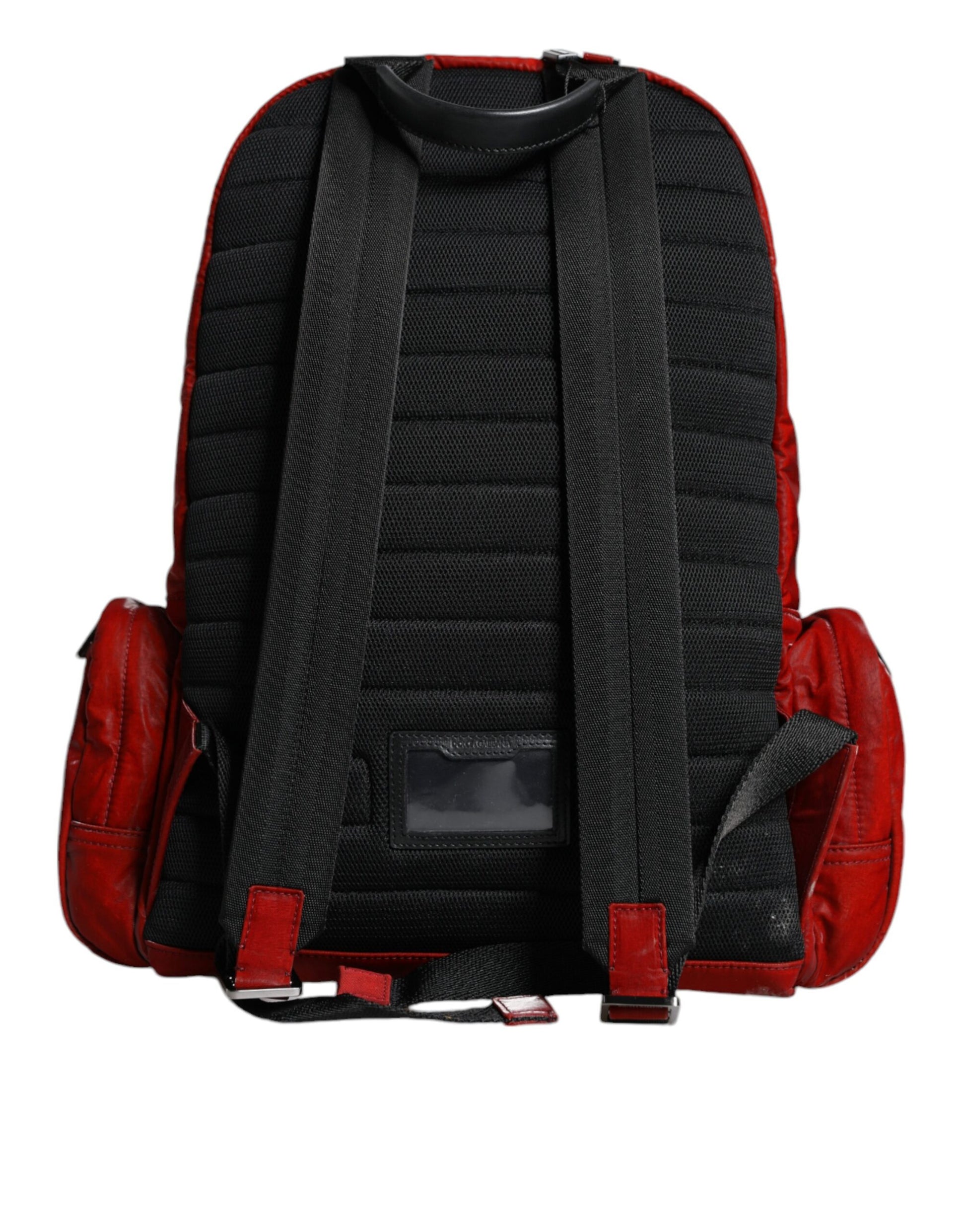 Dolce &amp; Gabbana – Rucksacktasche mit Logo-Schild aus rotem Lackleder