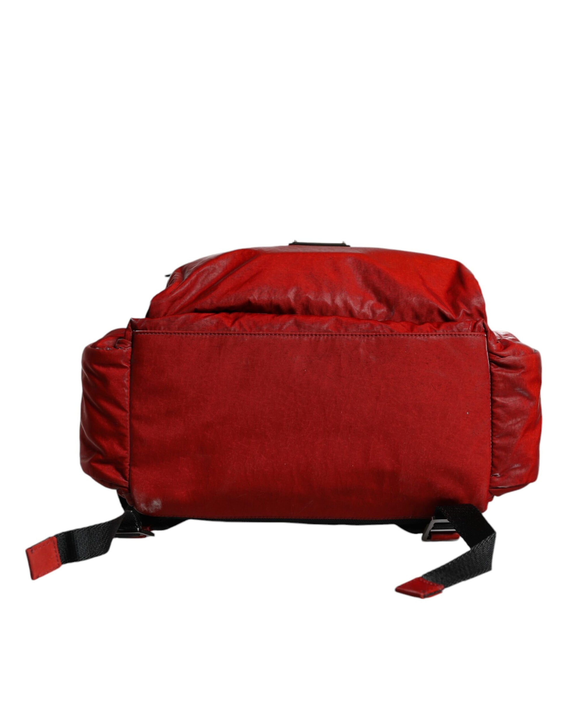 Dolce &amp; Gabbana – Rucksacktasche mit Logo-Schild aus rotem Lackleder