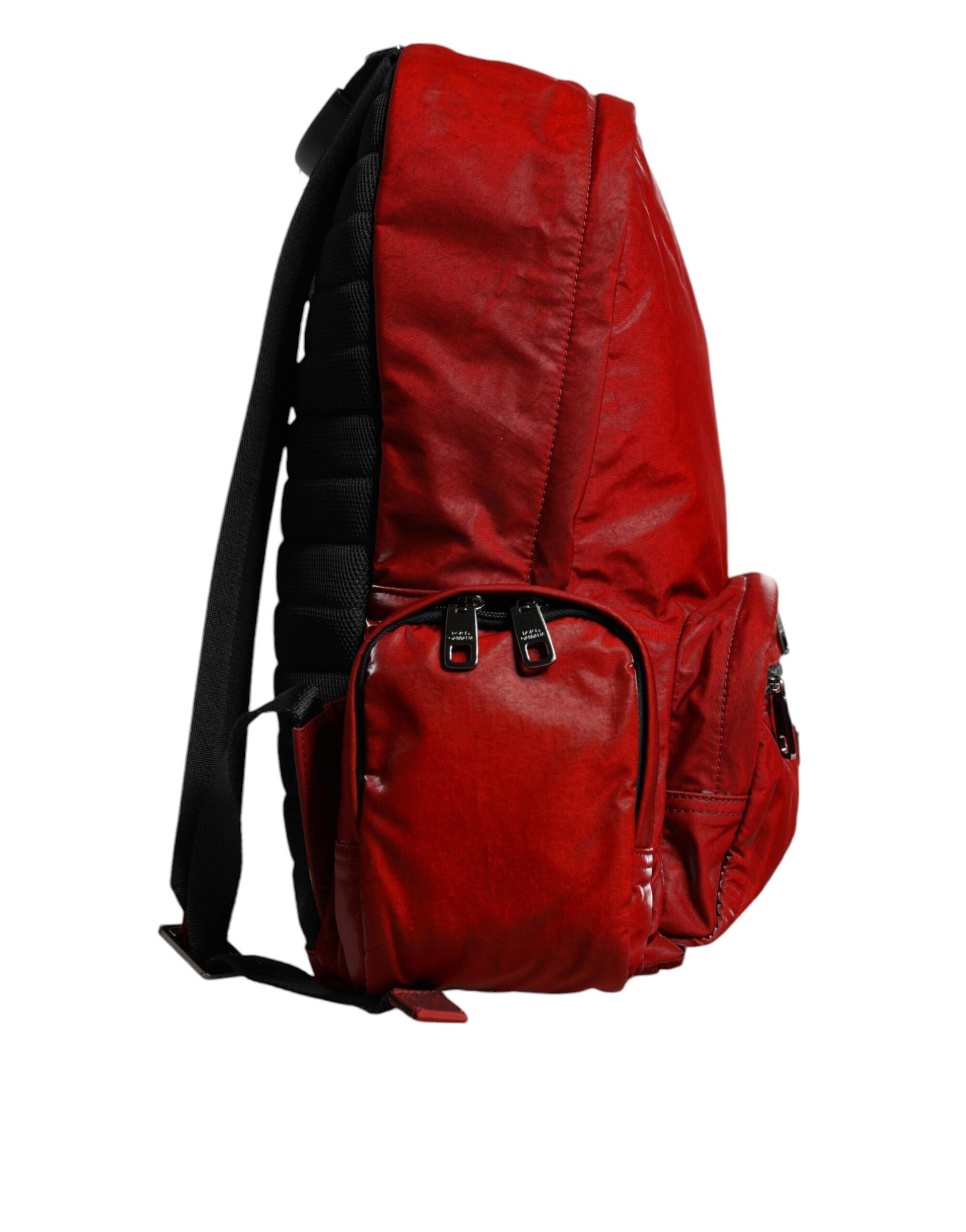 Dolce &amp; Gabbana – Rucksacktasche mit Logo-Schild aus rotem Lackleder
