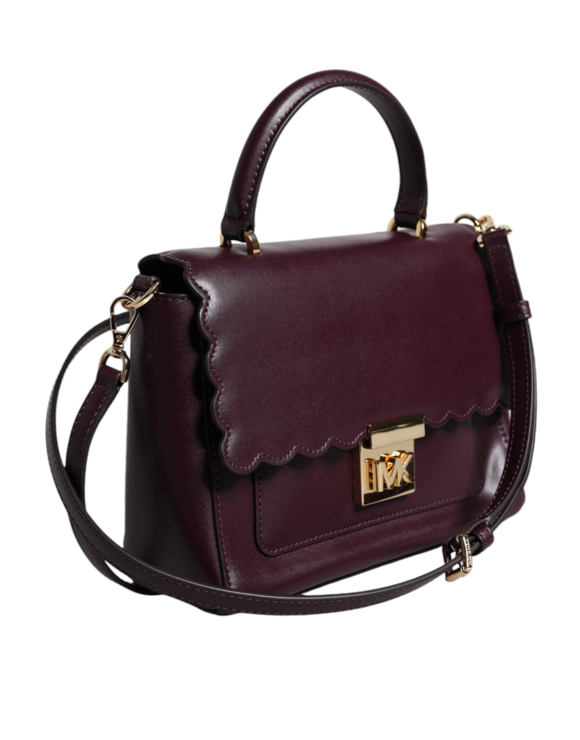 Michael Kors – Umhängetasche „Mindy“ aus lila Leder mit Logo-Schild